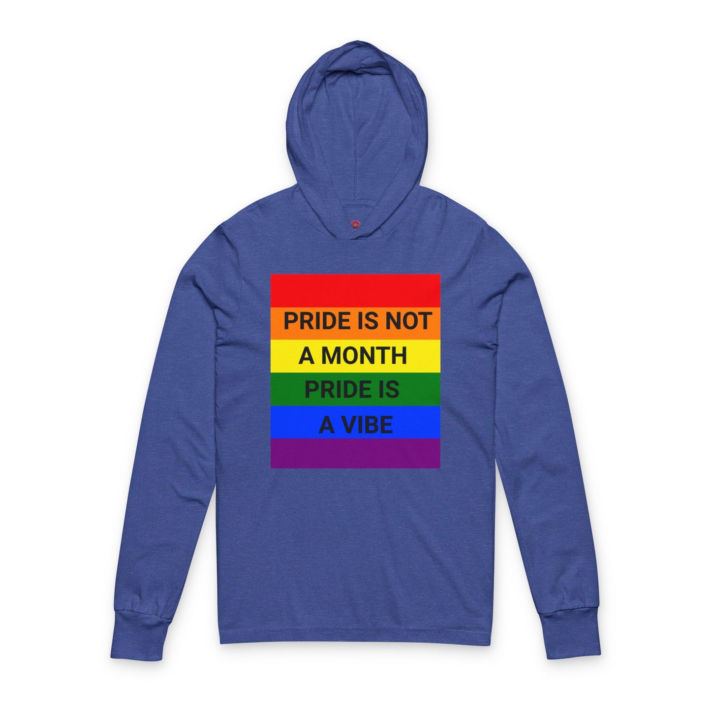 Pride Vibe Unisex Graphic Long Sleeve Hooded T-Shirt, LGBTQ+ Pride Month Apparel, Rainbow Pride Clothing