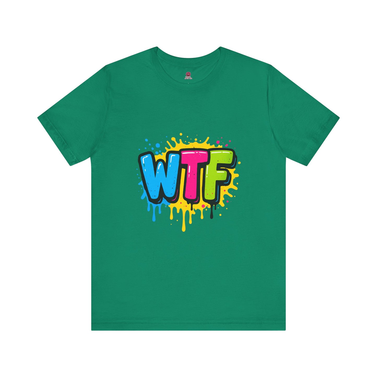 Colorful Back & Front Graphic WTF Tee, Vibrant Unisex Shirt, Fun Casual Wear, Streetwear Style, Everyday Comfort Tee