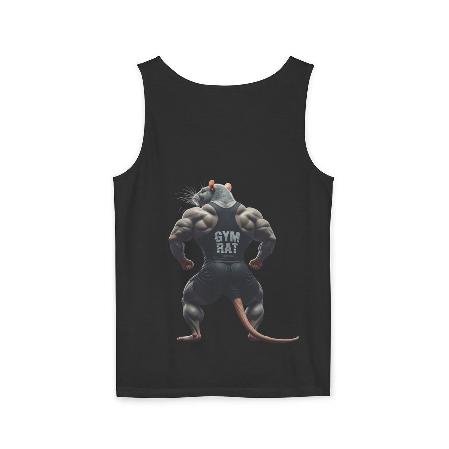Gym Rat, Men's Front & Back Design, Tank Top, Funny Fitness Shirt, Workout Apparel, Unique Gift for Weightlifters, Humorous Activewear