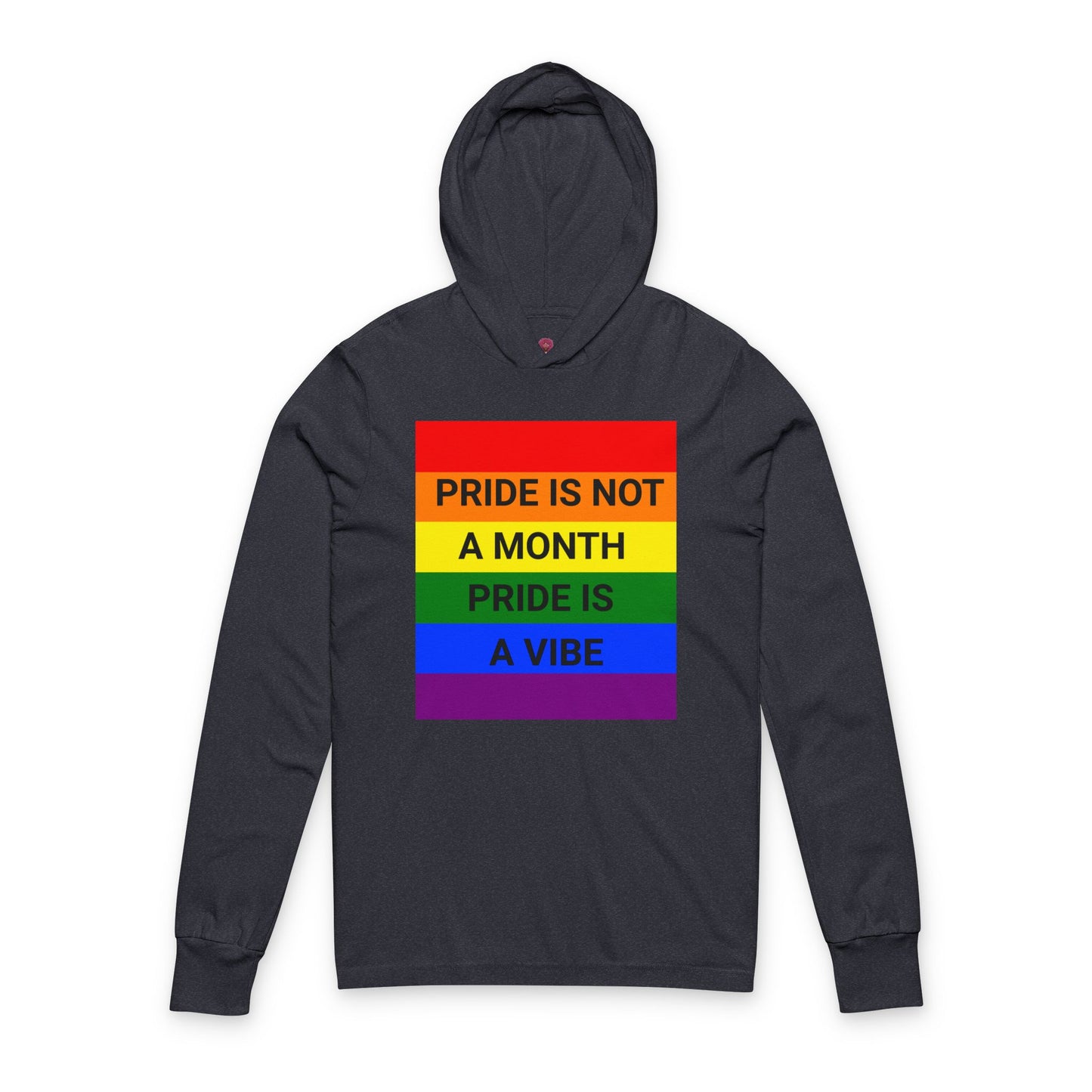 Pride Vibe Unisex Graphic Long Sleeve Hooded T-Shirt, LGBTQ+ Pride Month Apparel, Rainbow Pride Clothing