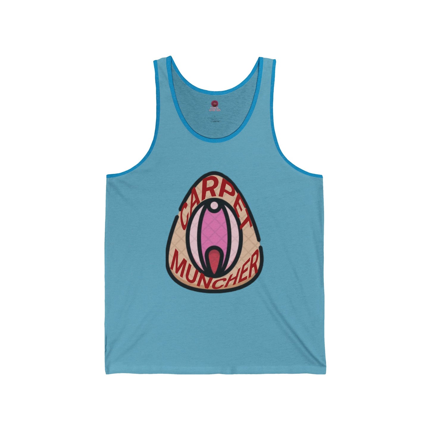 Playful Graphic Pride Tank Top - 'Carpet Muncher', Quirky Humor Unisex Graphic Tee