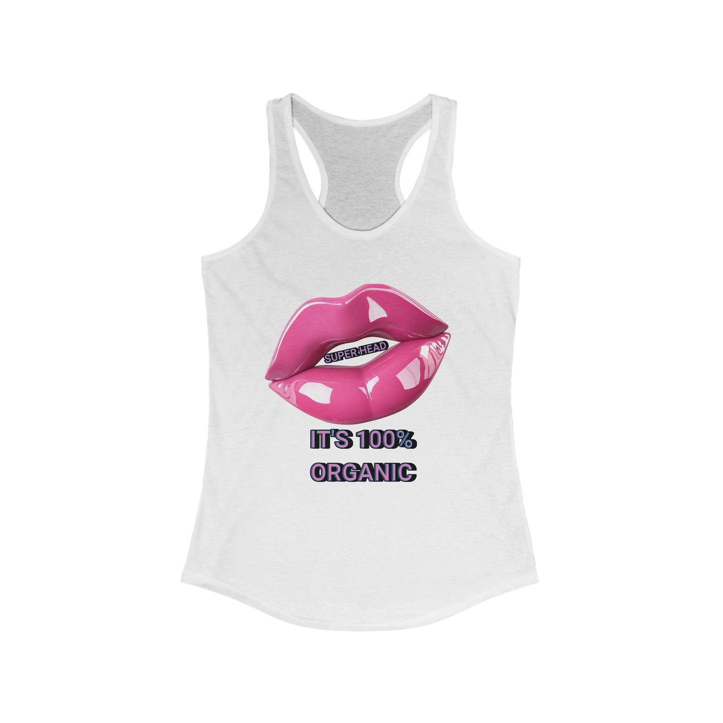 Super Head Gurl It's 100% Organic Women's Racerback Tank, Fun Graphic T-Shirt, Stylish Everyday Top