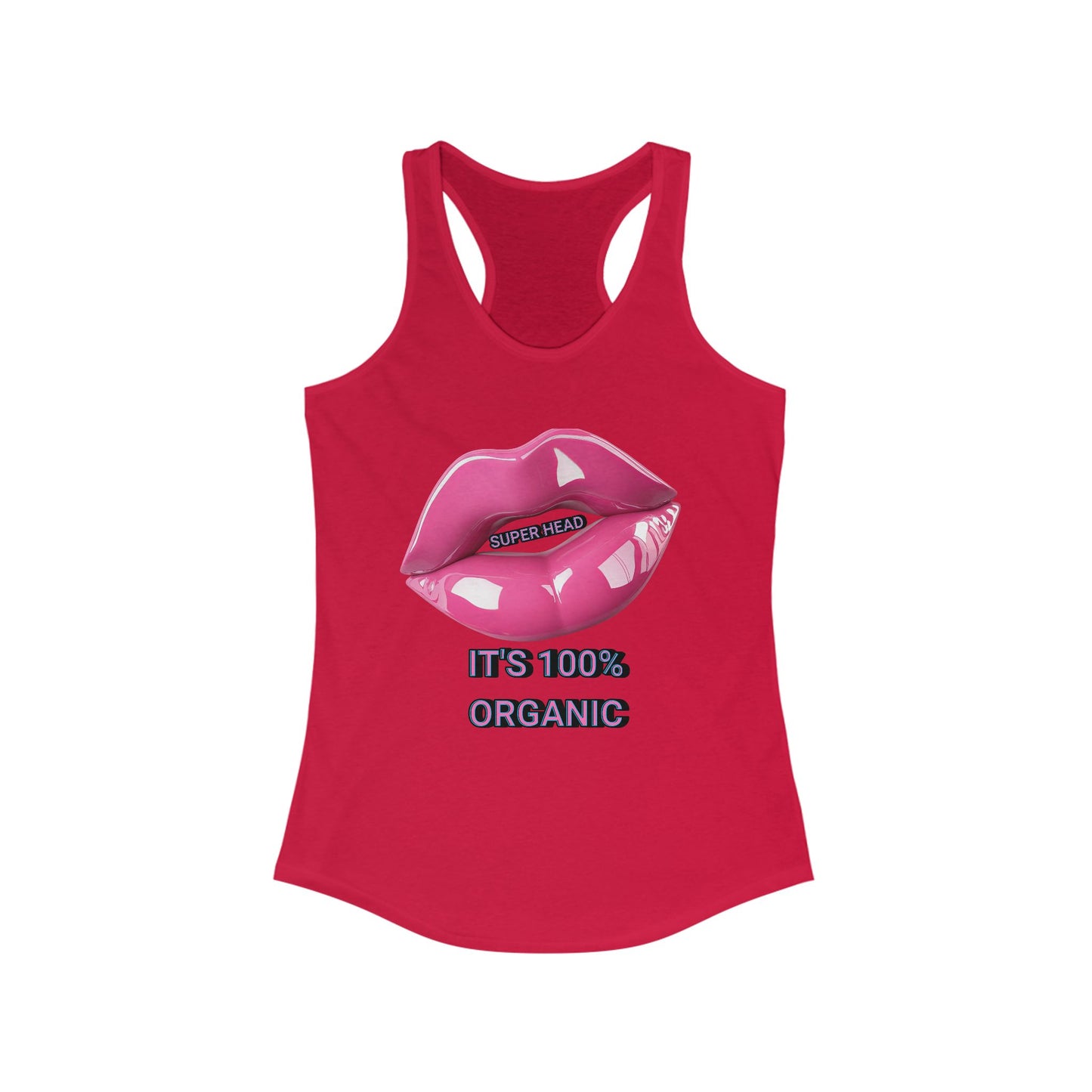 Super Head Gurl It's 100% Organic Women's Racerback Tank, Fun Graphic T-Shirt, Stylish Everyday Top