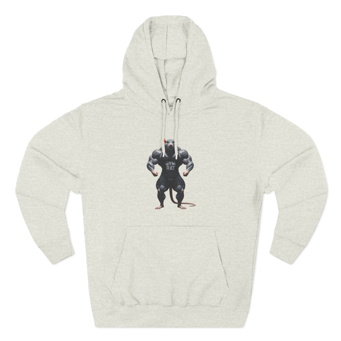 Gym Rat Front & Back Design Fleece Hoodie For Workout, Great For Gym, Warm Winter Apparel, Unique Graphic Sweatshirt
