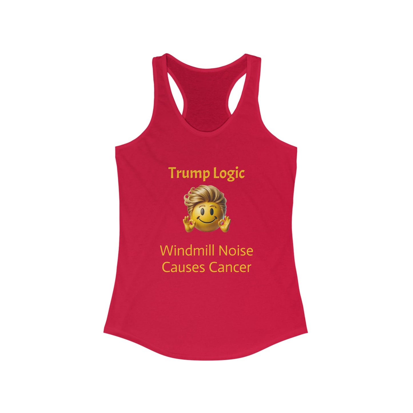Women's Racerback Tank Top: Windmill Noise Causes Cancer