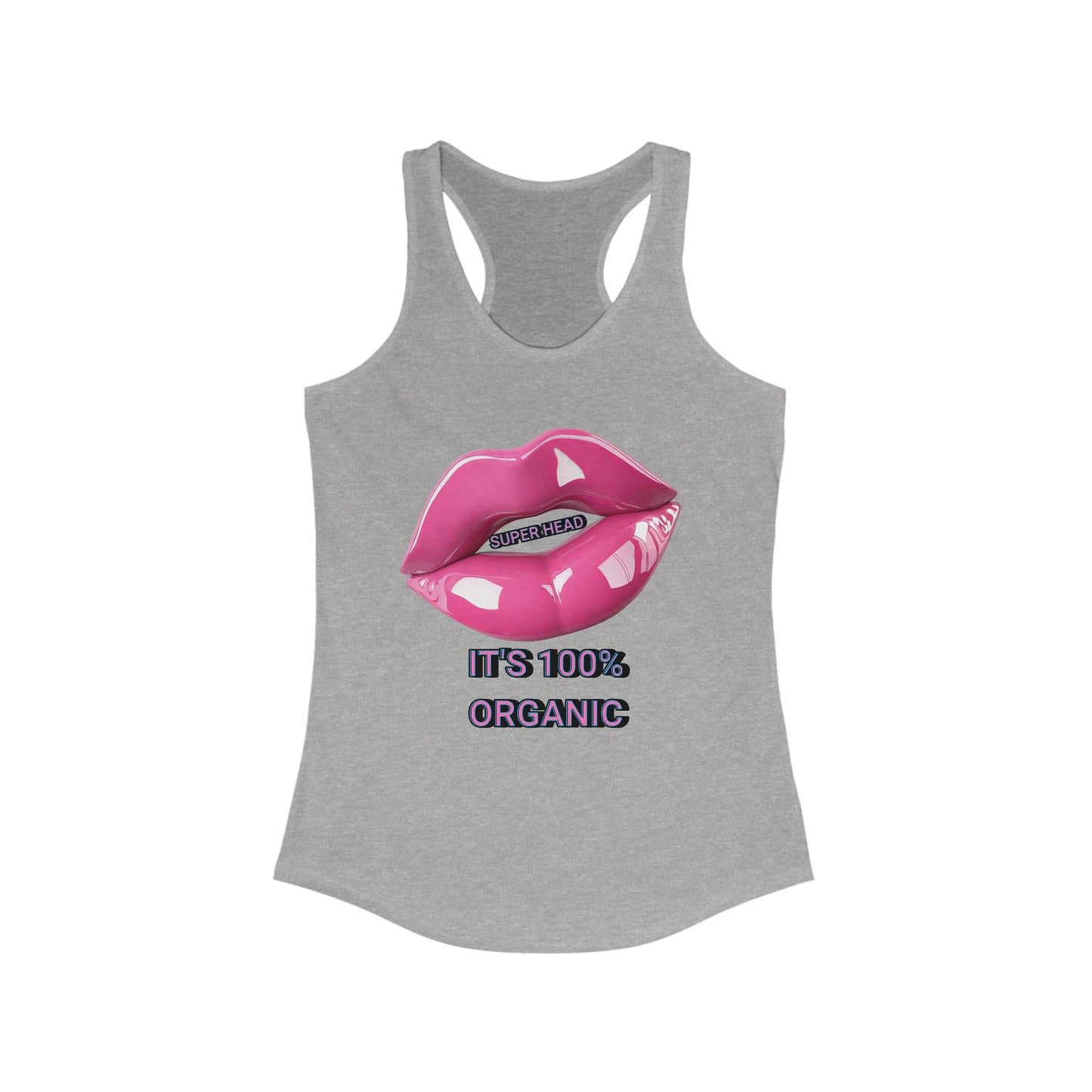 Super Head Gurl It's 100% Organic Women's Racerback Tank, Fun Graphic T-Shirt, Stylish Everyday Top