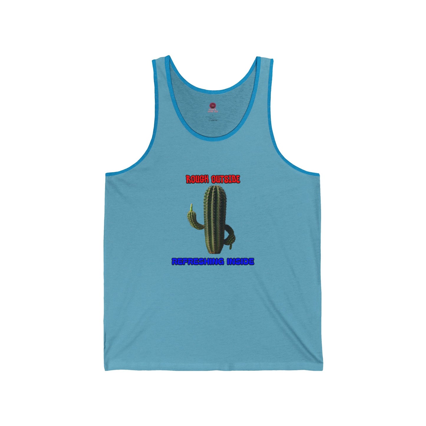 Rough Outside Refreshing Inside Cactus Themed Unisex Tank Top, Summer Vibes Tee, Refreshing Humor Top