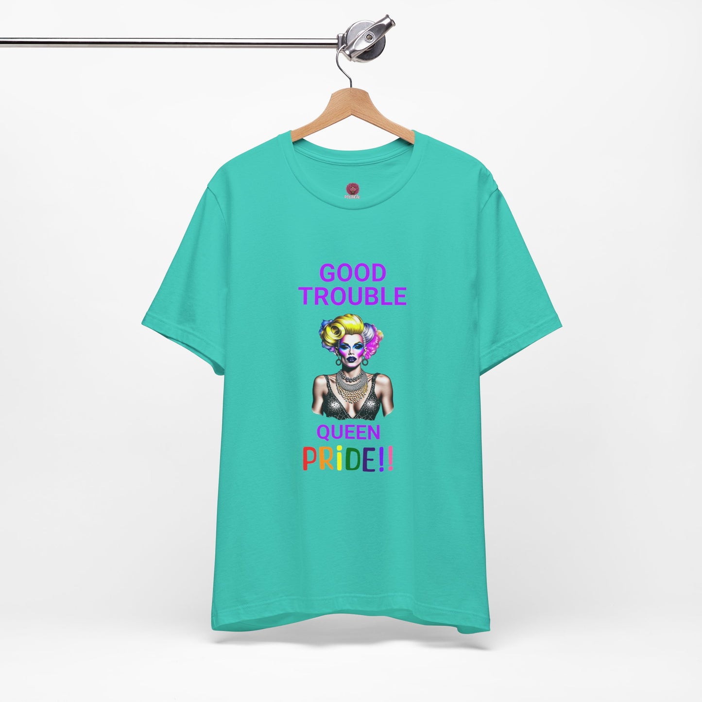Pride Graphic Tee - "Good Trouble Queen" Unisex Jersey T-Shirt