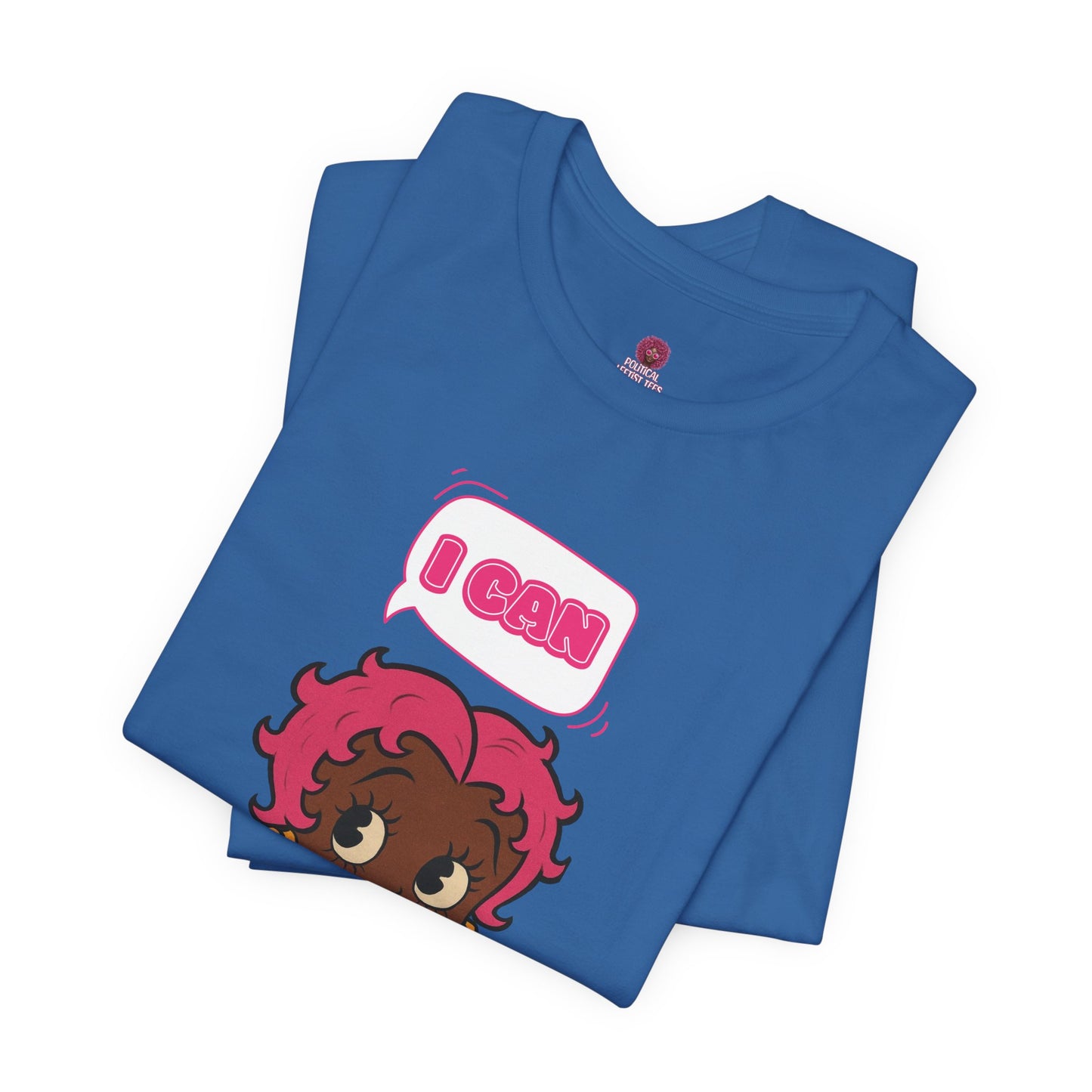 Empowering "I Can" Pink Power Tee, Unisex Graphic T-Shirt, Fun Casual Wear, Summer Fashion, Feminism Apparel