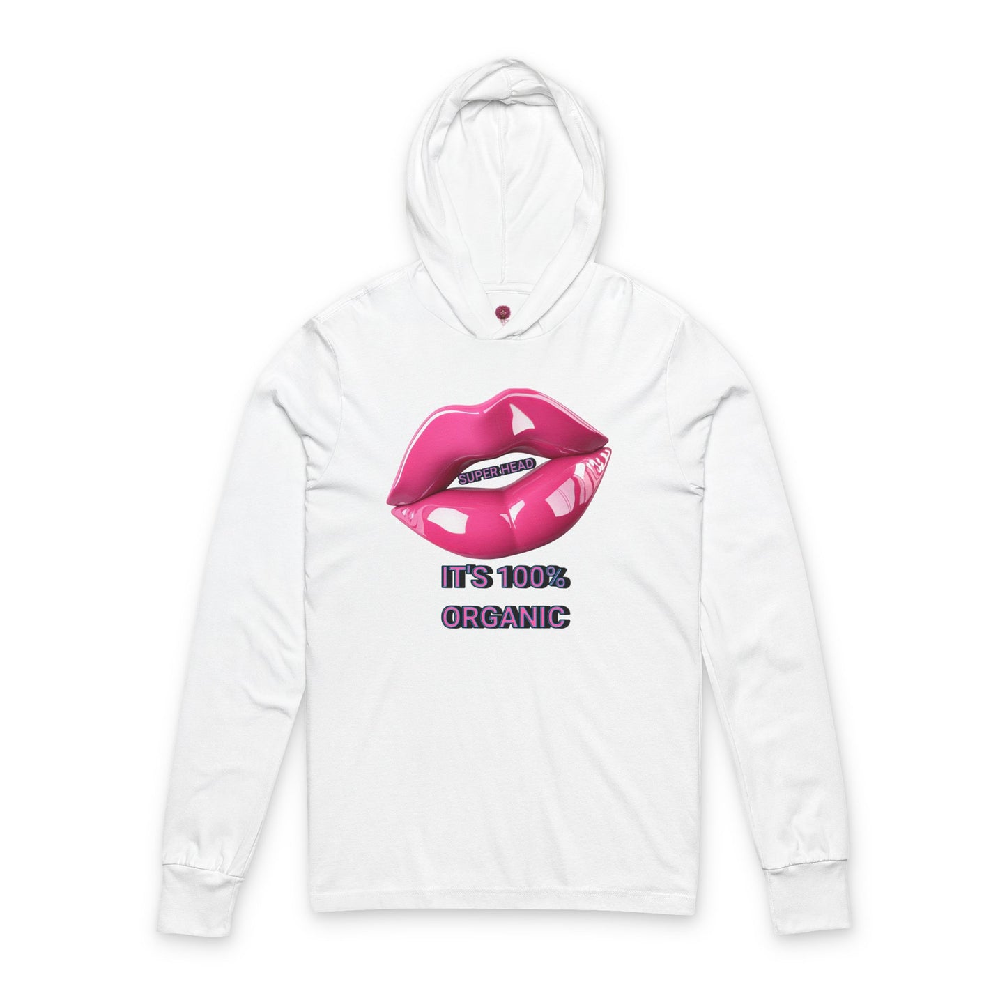 Super Head Gurl It's 100% Organic Unisex Long Sleeve Hooded Tee, Fun Graphic T-Shirt, Stylish Everyday Top