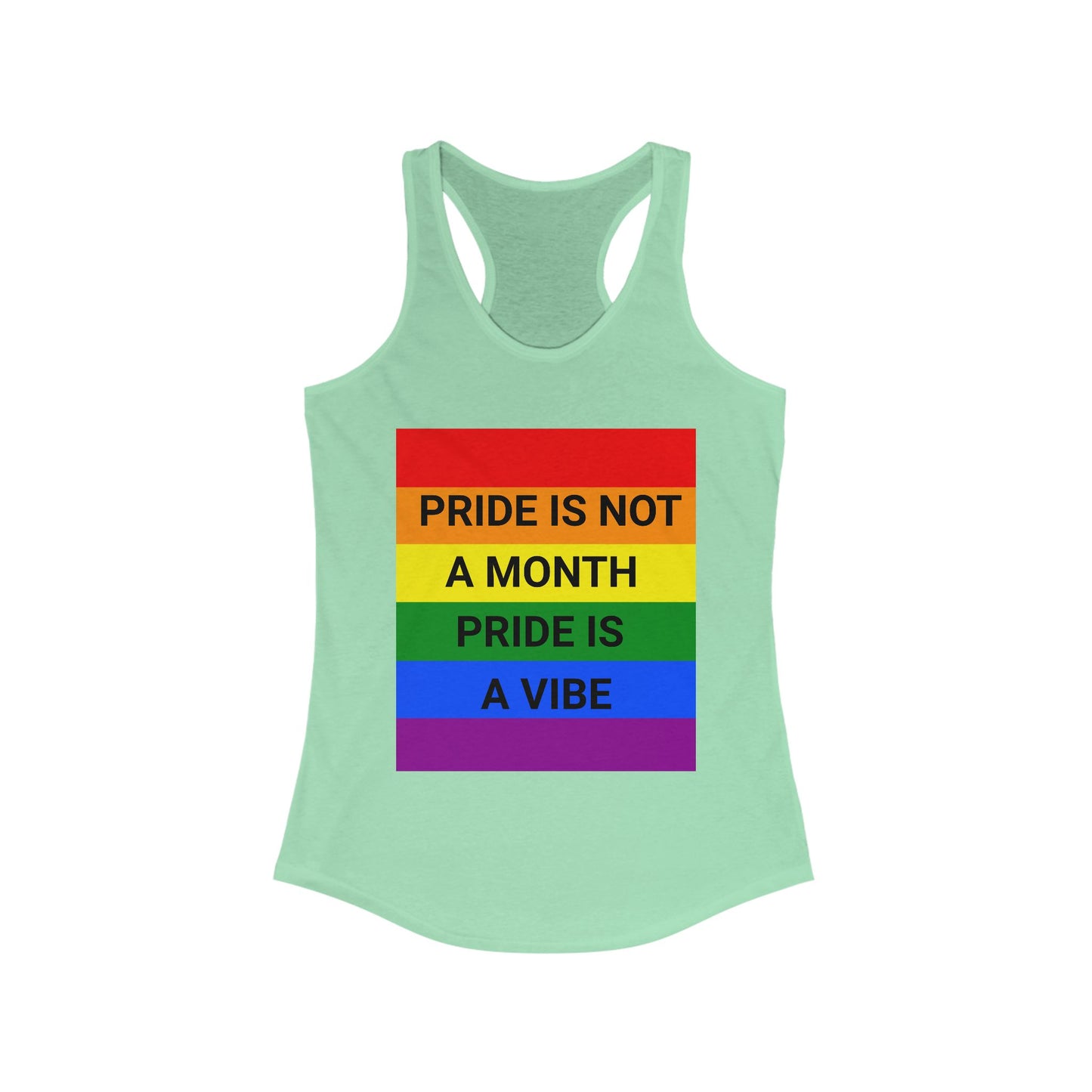 Women's Pride Vibe Unisex Graphic Racerback Tank, LGBTQ+ Pride Month Apparel, Rainbow Pride Clothing