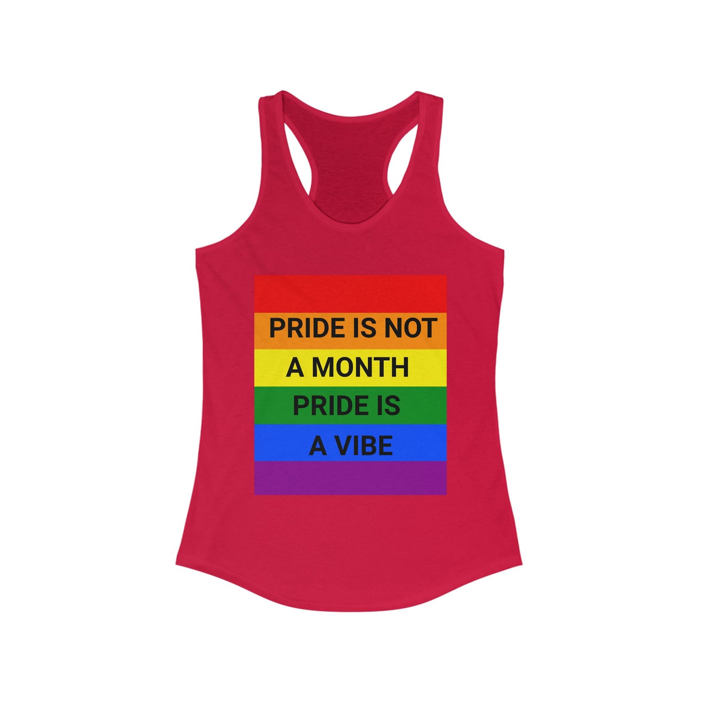 Women's Pride Vibe Unisex Graphic Racerback Tank, LGBTQ+ Pride Month Apparel, Rainbow Pride Clothing