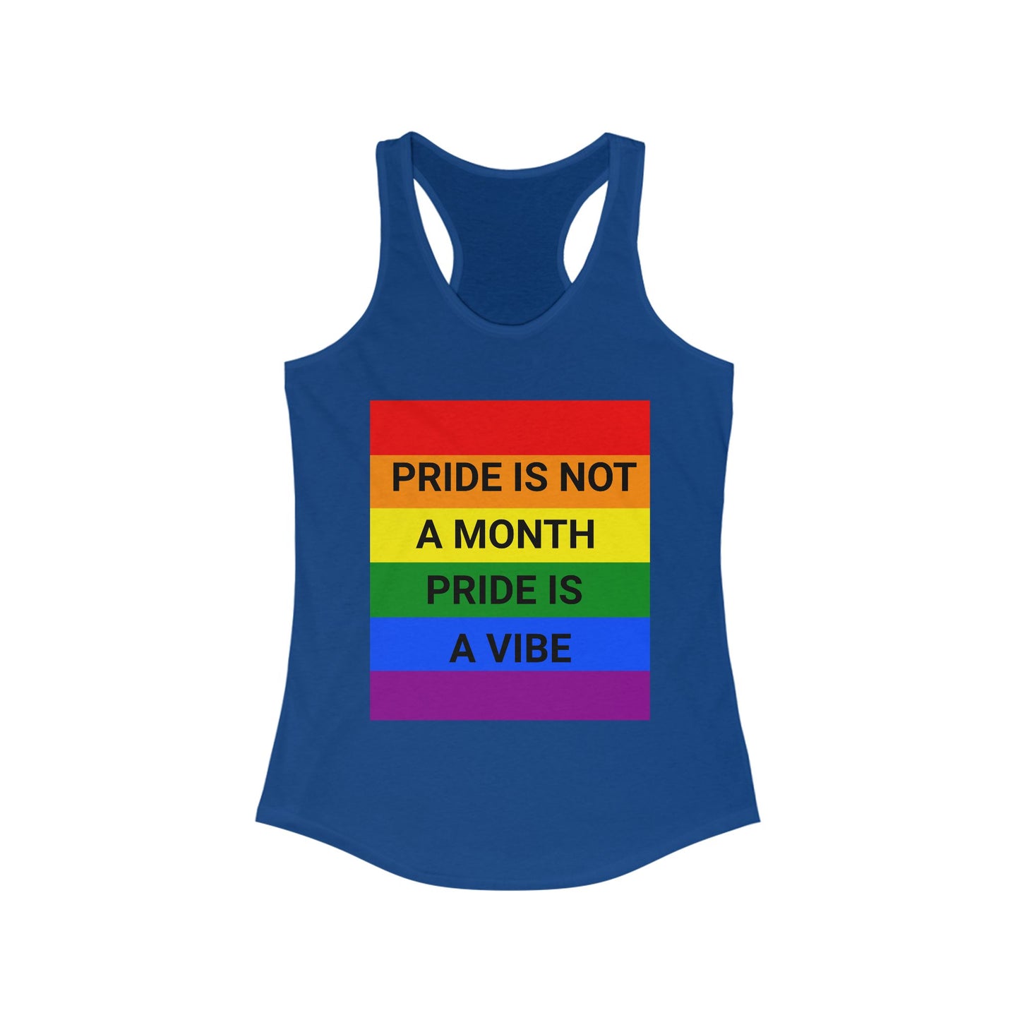 Women's Pride Vibe Unisex Graphic Racerback Tank, LGBTQ+ Pride Month Apparel, Rainbow Pride Clothing