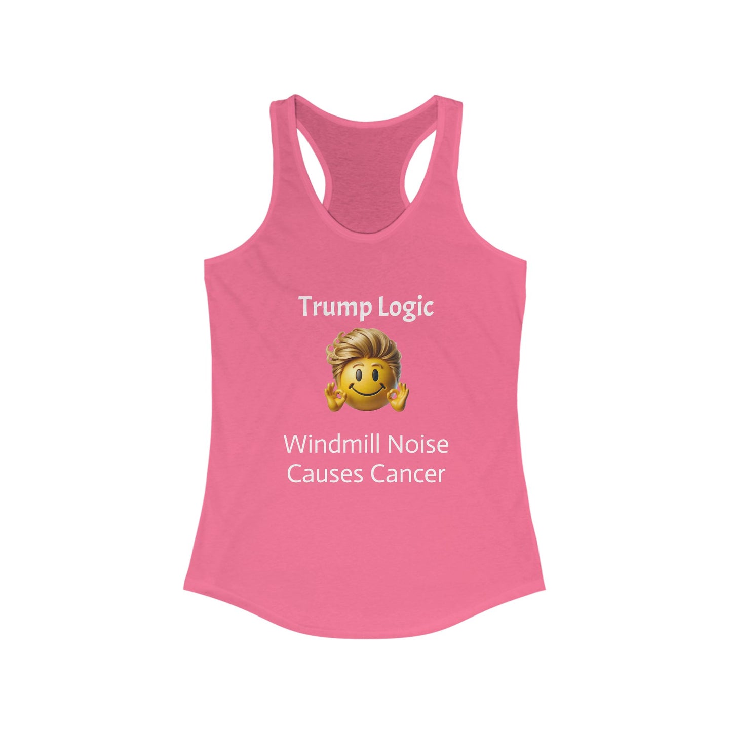 Women's Racerback Tank Top: Windmill Noise Causes Cancer