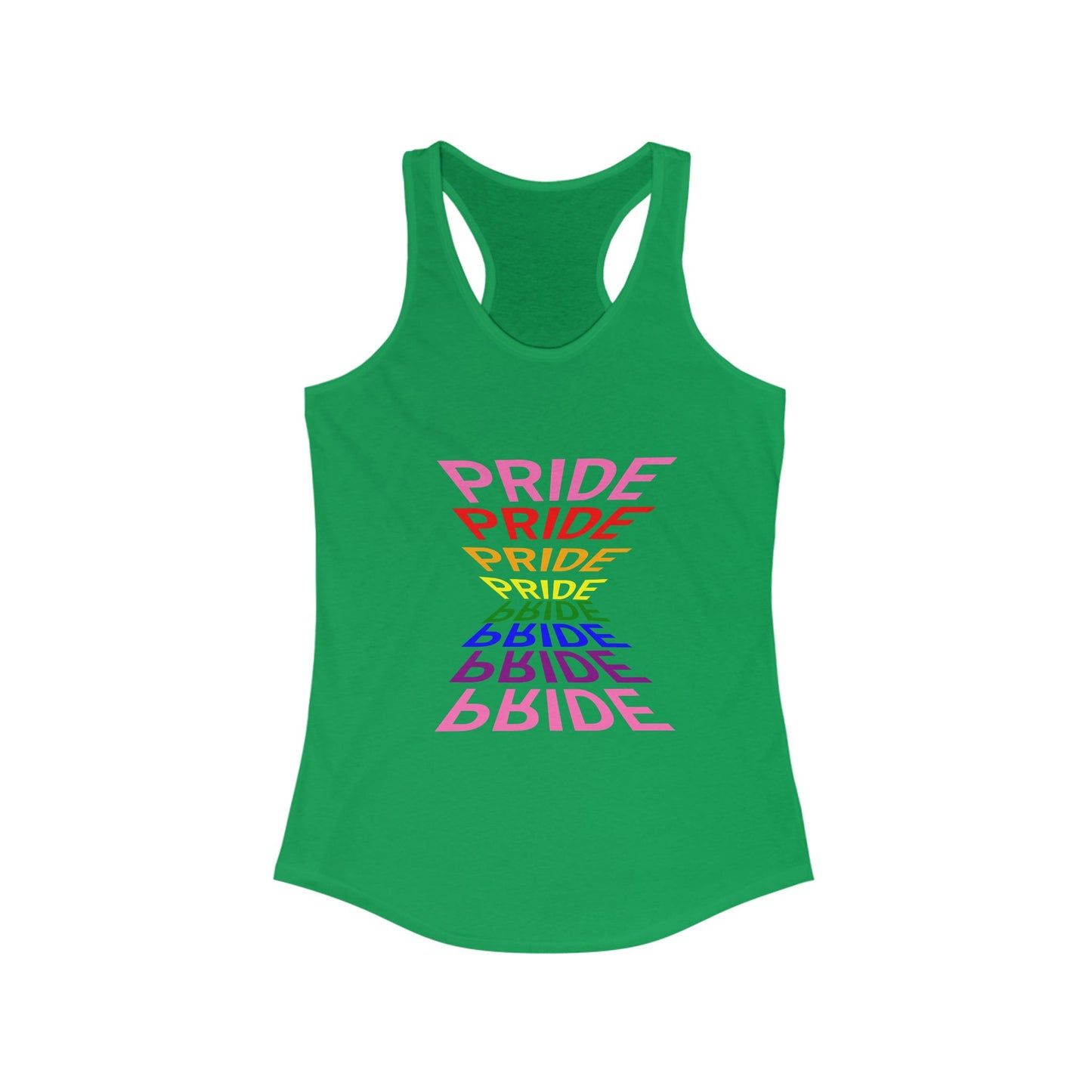 "Pride" Women's Graphic Racerback Tee, Pride Shirt, LGBTQ+ Awareness Top