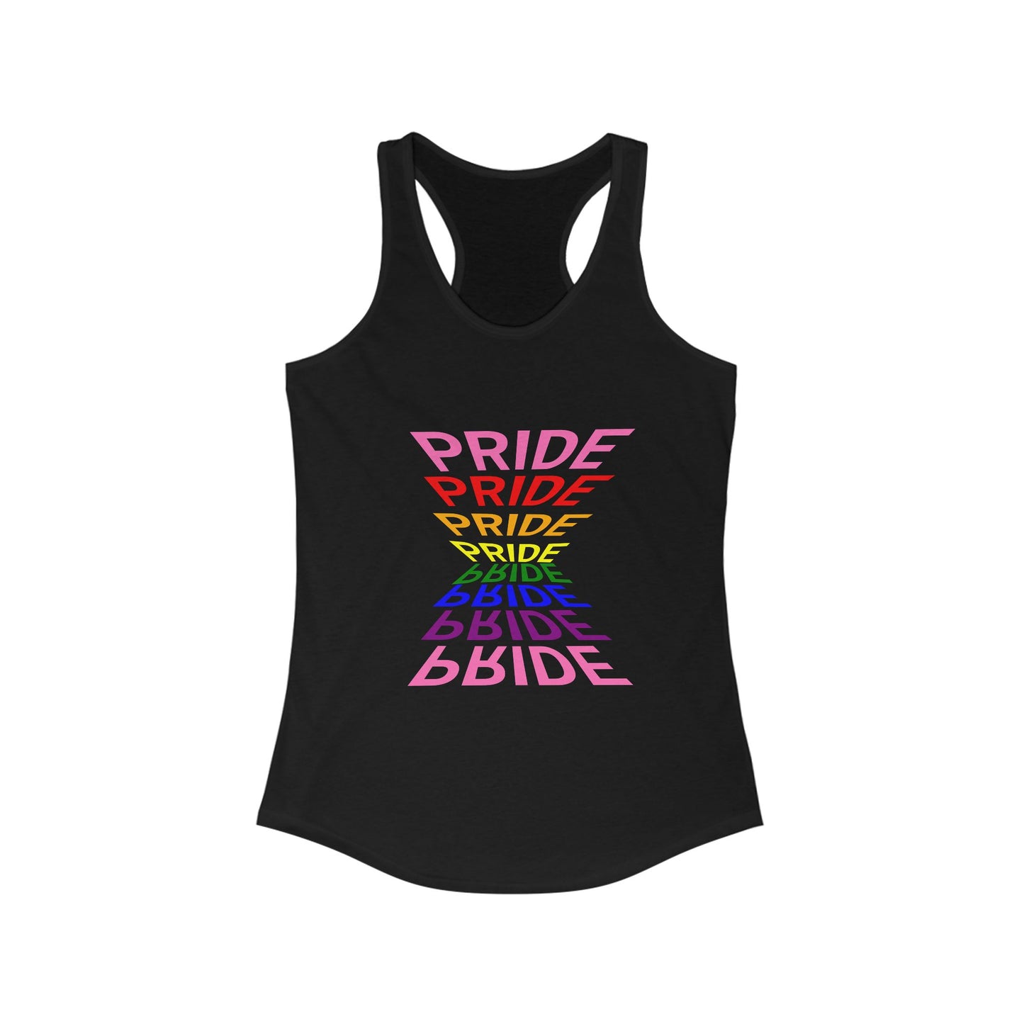 "Pride" Women's Graphic Racerback Tee, Pride Shirt, LGBTQ+ Awareness Top