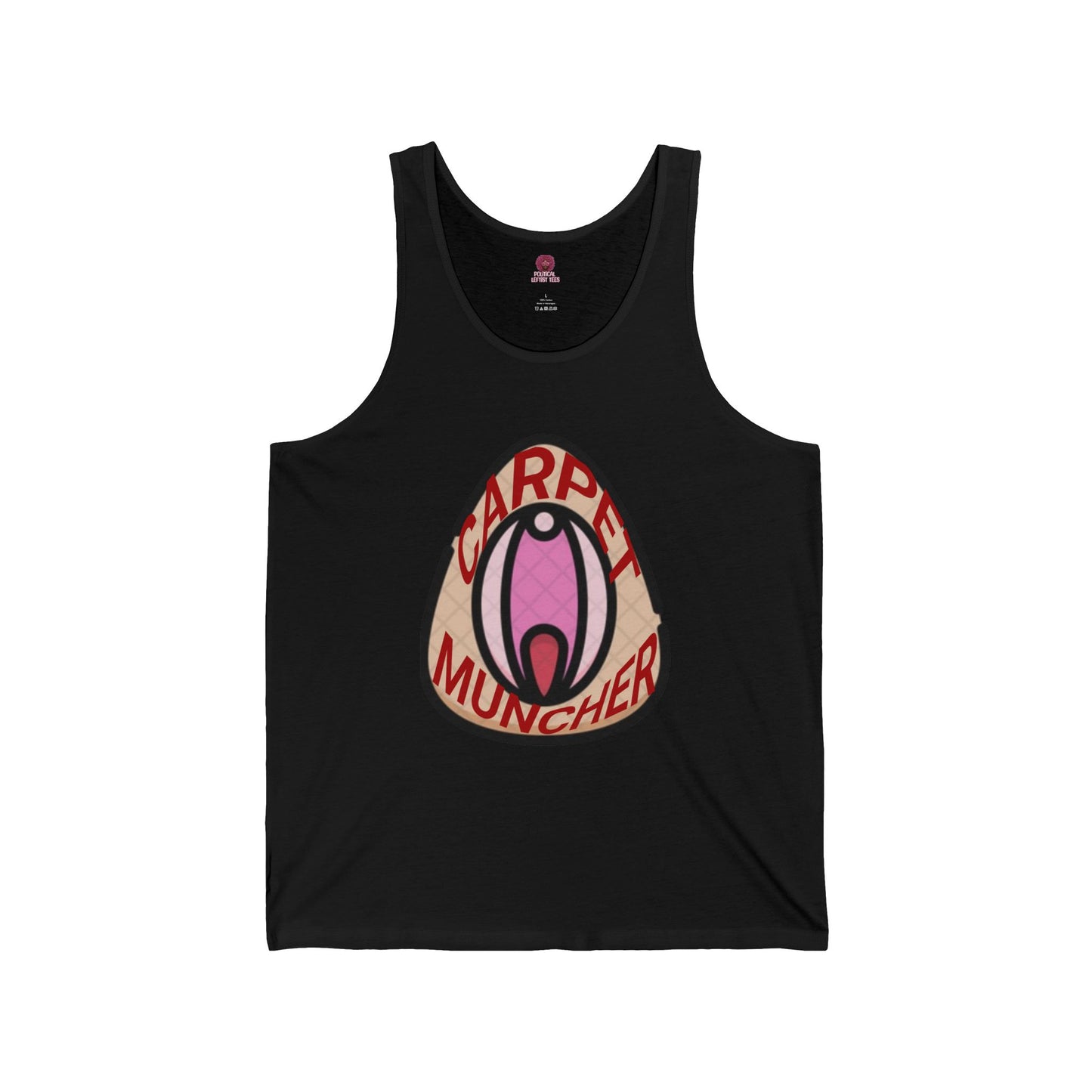 Playful Graphic Pride Tank Top - 'Carpet Muncher', Quirky Humor Unisex Graphic Tee