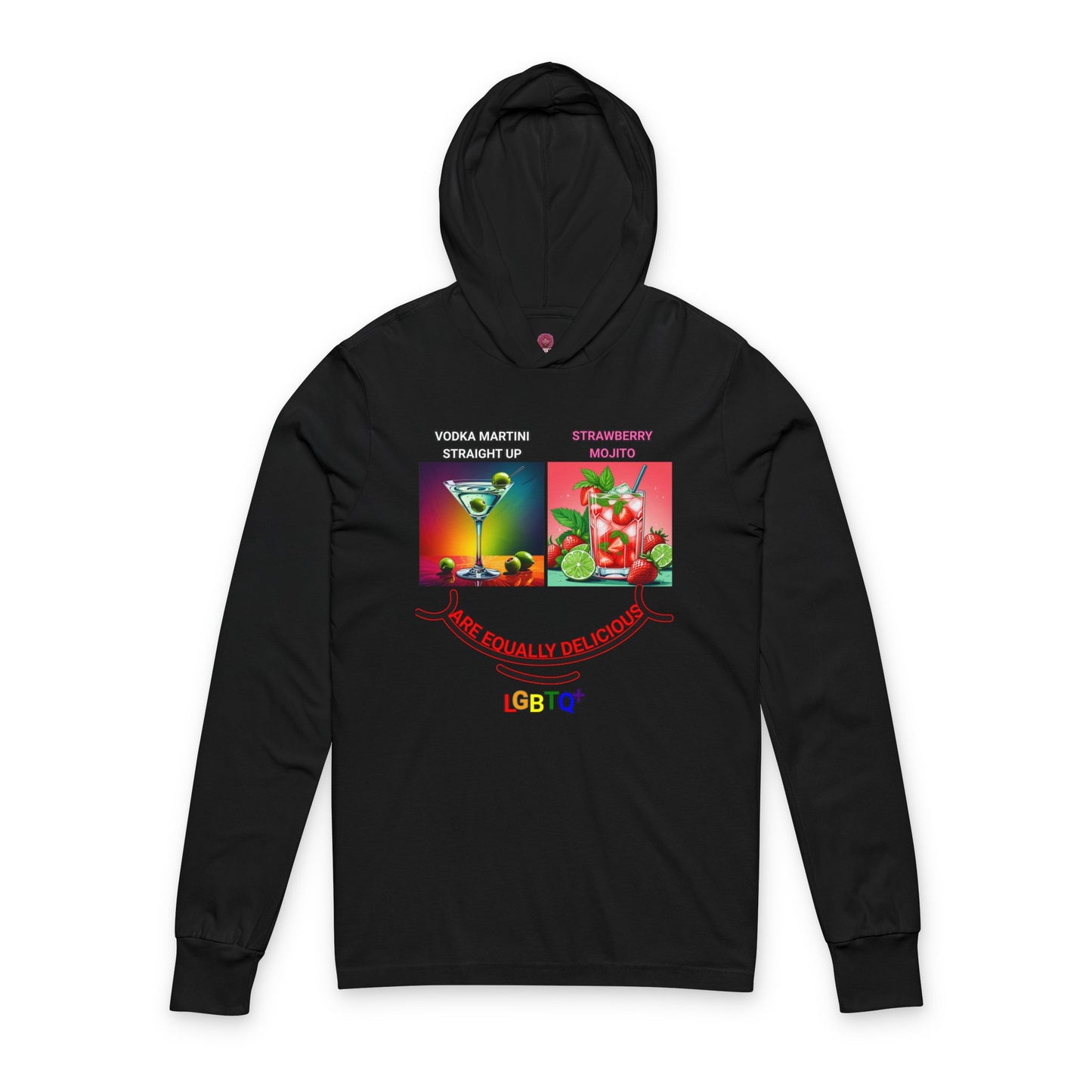 LGBTQ+ All Equally Delicious Cocktails Long Sleeve Hooded Tee - Fun Pride Celebrations