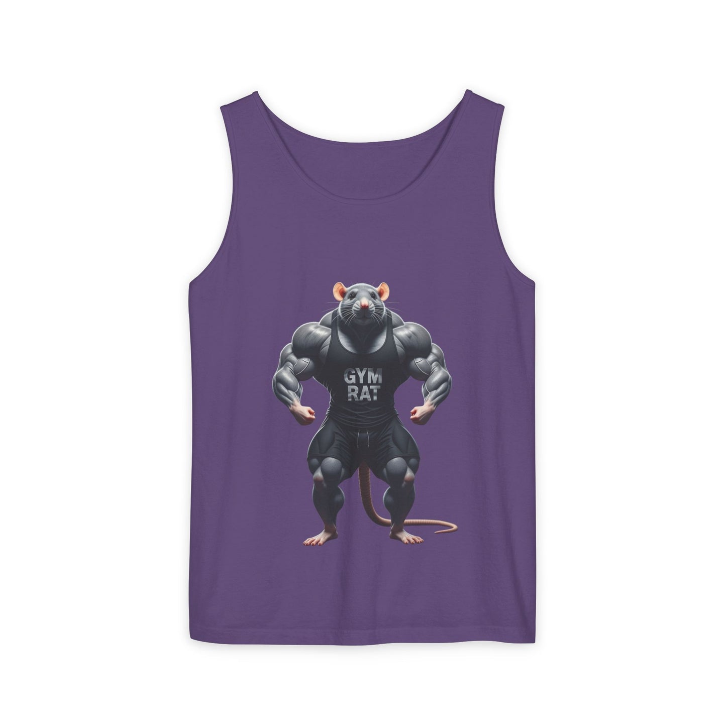 Gym Rat, Men's Front & Back Design, Tank Top, Funny Fitness Shirt, Workout Apparel, Unique Gift for Weightlifters, Humorous Activewear
