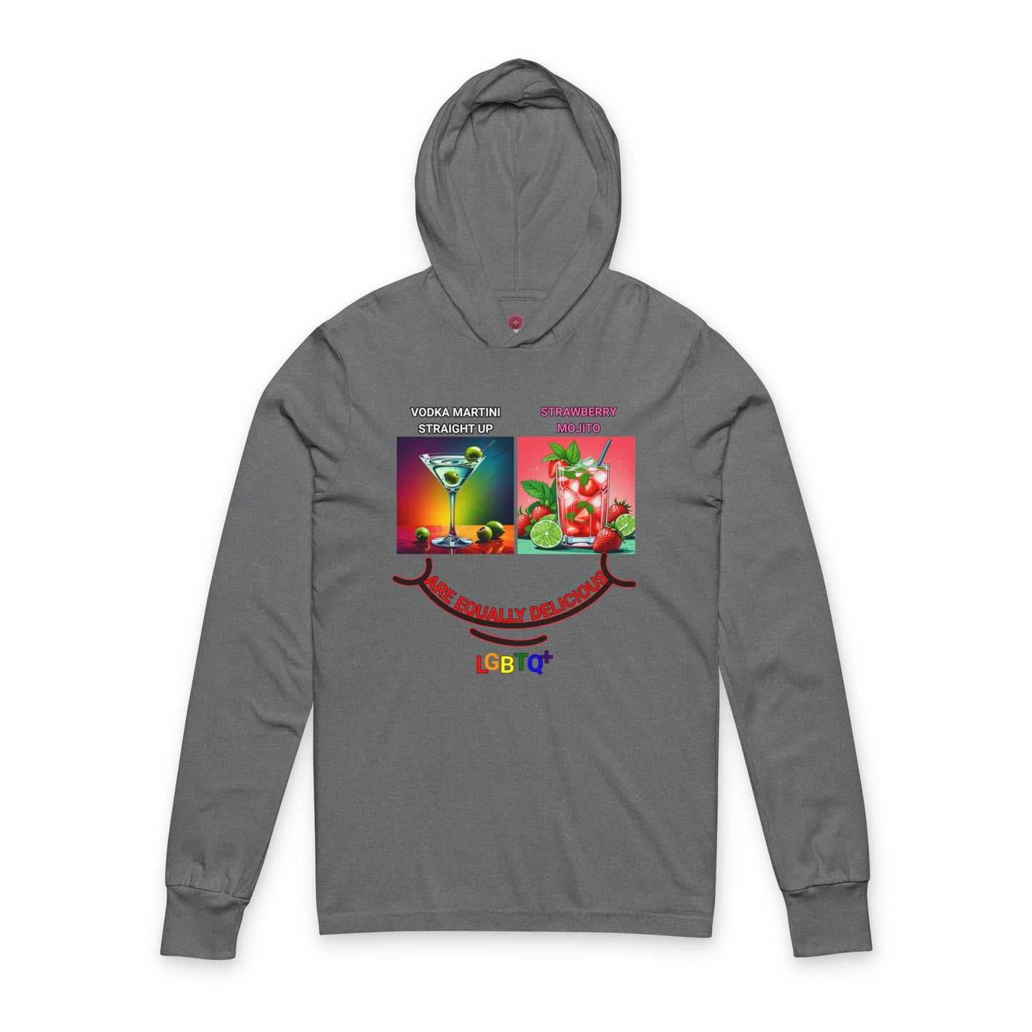 LGBTQ+ All Equally Delicious Cocktails Long Sleeve Hooded Tee - Fun Pride Celebrations