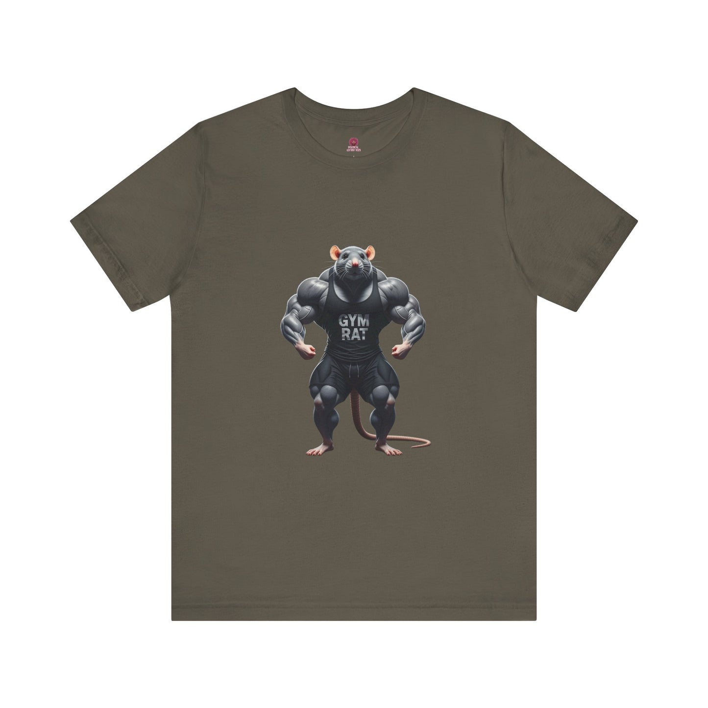 Gym Rat Men's Jersey Tee, Front & Back Design, Funny Gym Shirt for Fitness Lovers, Workout Tee for Animal Enthusiasts, Fitness Gift for Him/Her