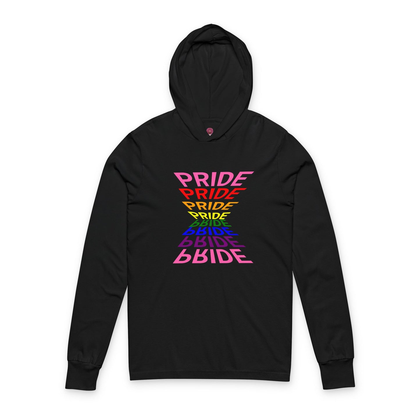 "Pride" Graphic Long Sleeve Hooded Tee, Unisex Pride Shirt, LGBTQ+ Awareness Top