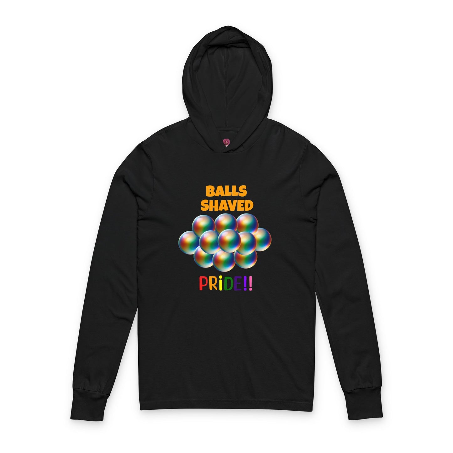 Humorous Pride Long Sleeve Hooded Tee - Balls Shaved