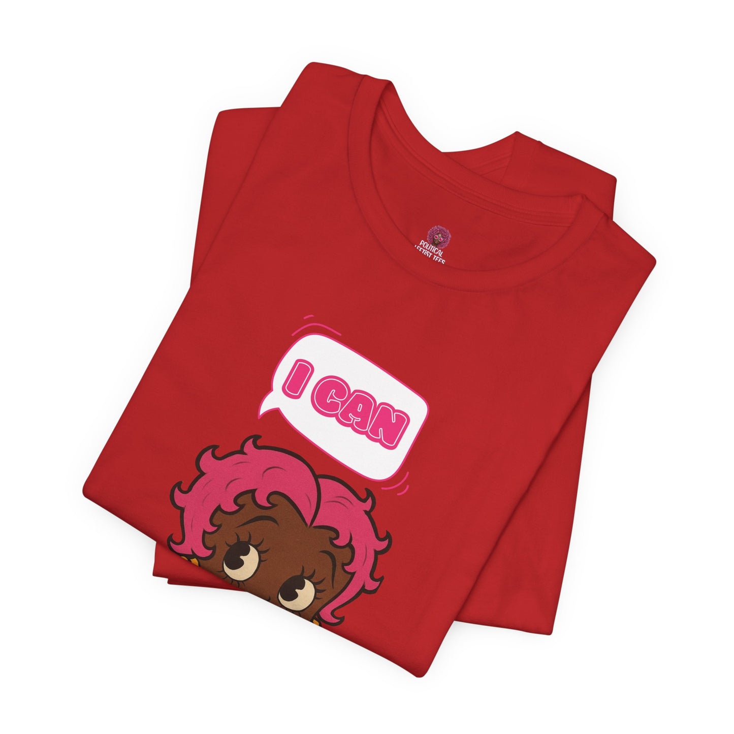 Empowering "I Can" Pink Power Tee, Unisex Graphic T-Shirt, Fun Casual Wear, Summer Fashion, Feminism Apparel