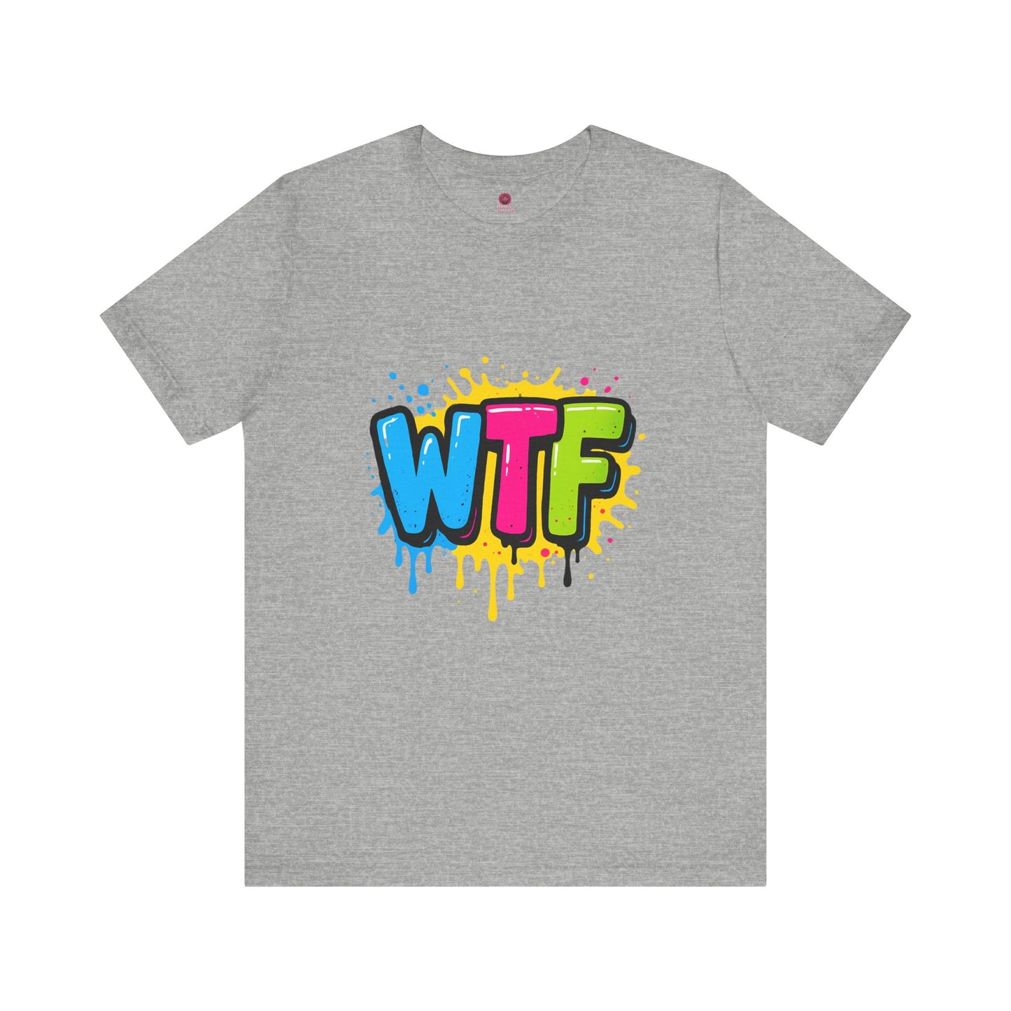 Colorful Back & Front Graphic WTF Tee, Vibrant Unisex Shirt, Fun Casual Wear, Streetwear Style, Everyday Comfort Tee