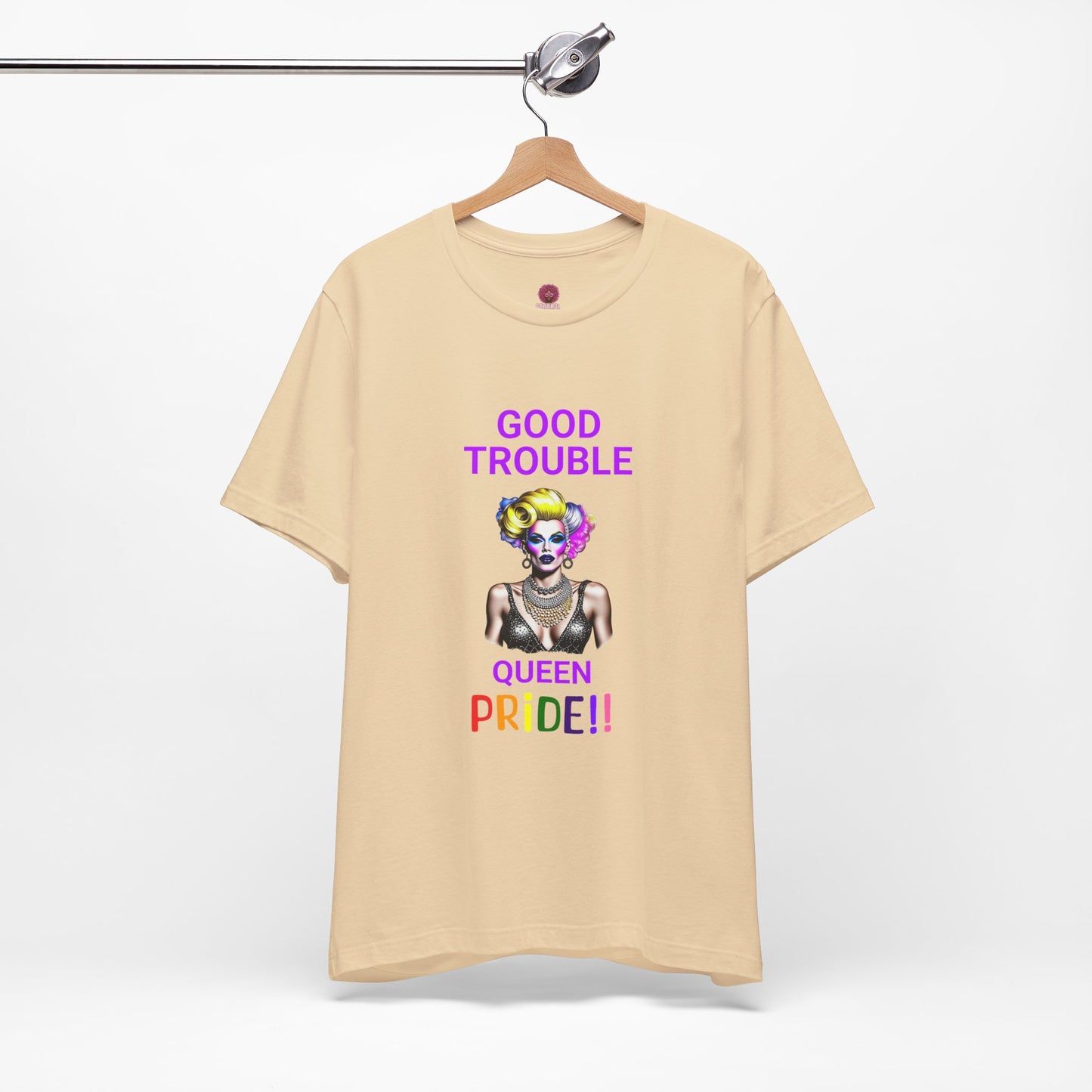 Pride Graphic Tee - "Good Trouble Queen" Unisex Jersey T-Shirt