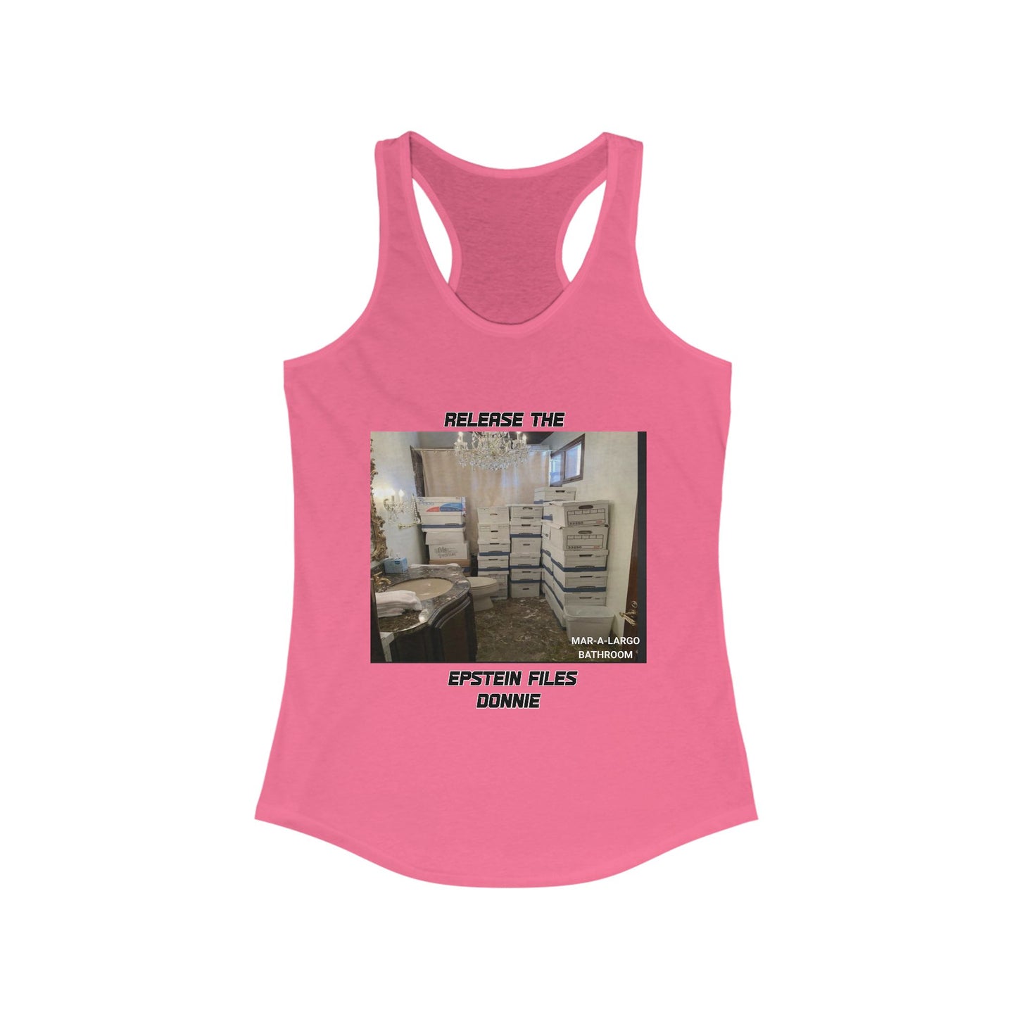 Release The Epstein Files Tee: Women's Racerback Tank Top, Casual Wear, Statement Tee, Funny & Quirky Shirt