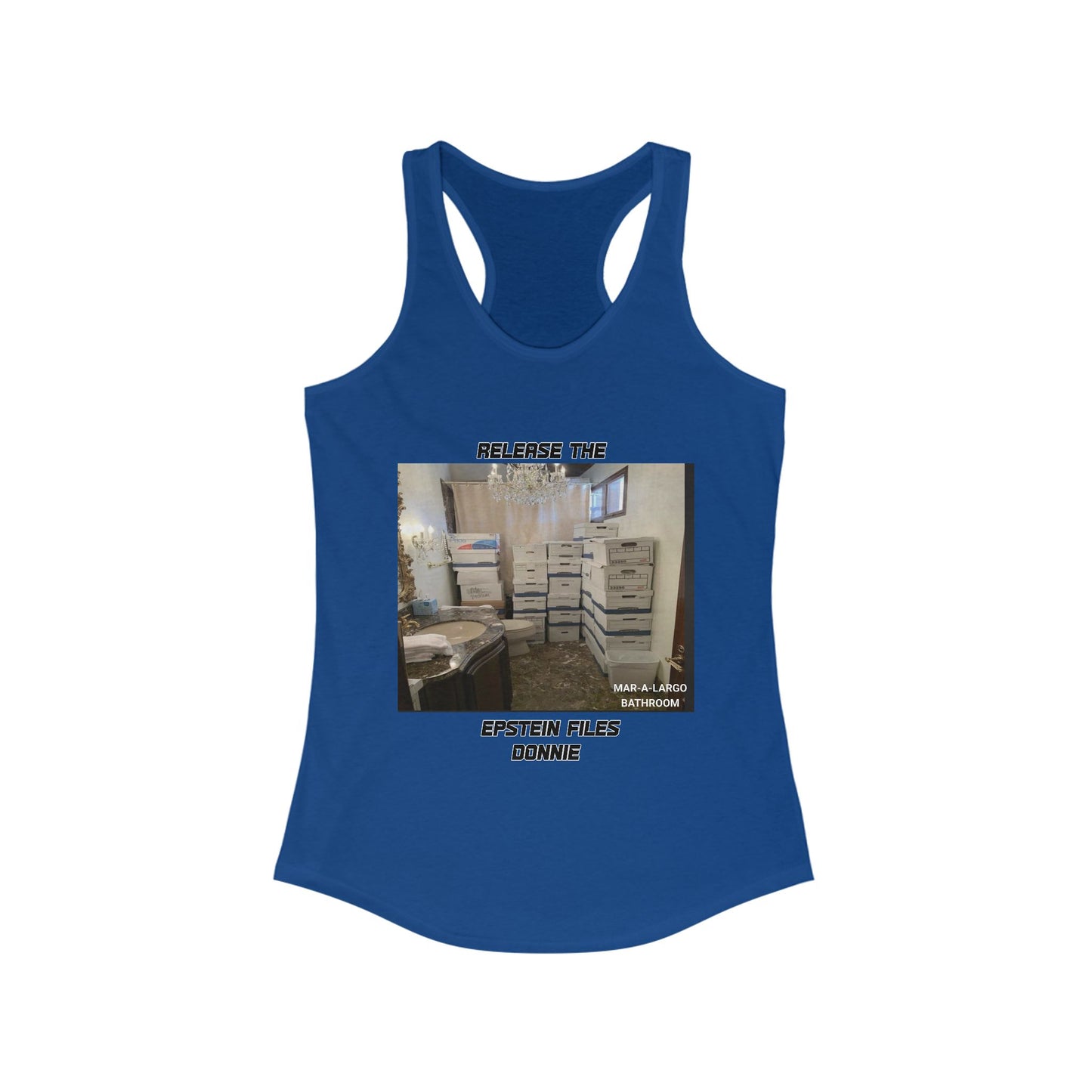 Release The Epstein Files Tee: Women's Racerback Tank Top, Casual Wear, Statement Tee, Funny & Quirky Shirt