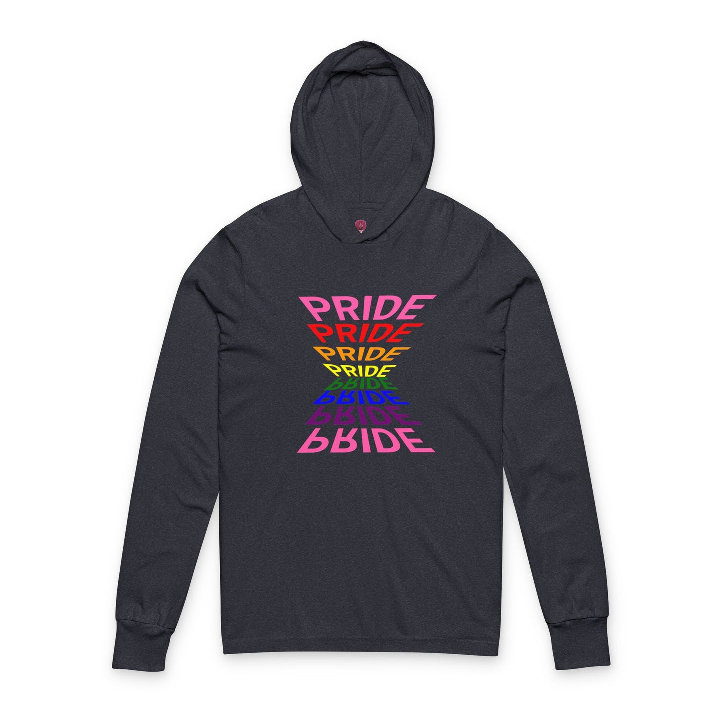 "Pride" Graphic Long Sleeve Hooded Tee, Unisex Pride Shirt, LGBTQ+ Awareness Top