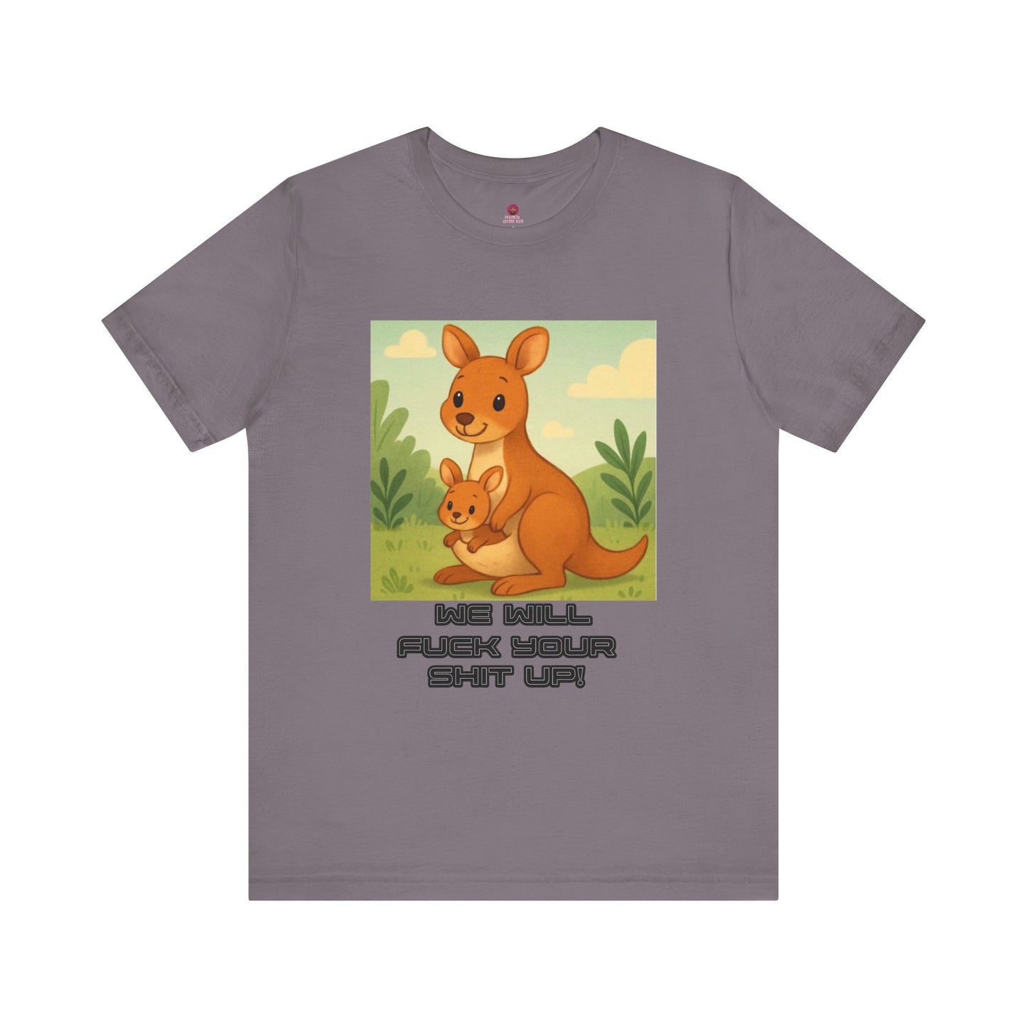 Playful Kangaroo Vibe "I Will Fuck Your Shit Up" Tee, Animal Lovers, Gift for Kids, Humor Shirt