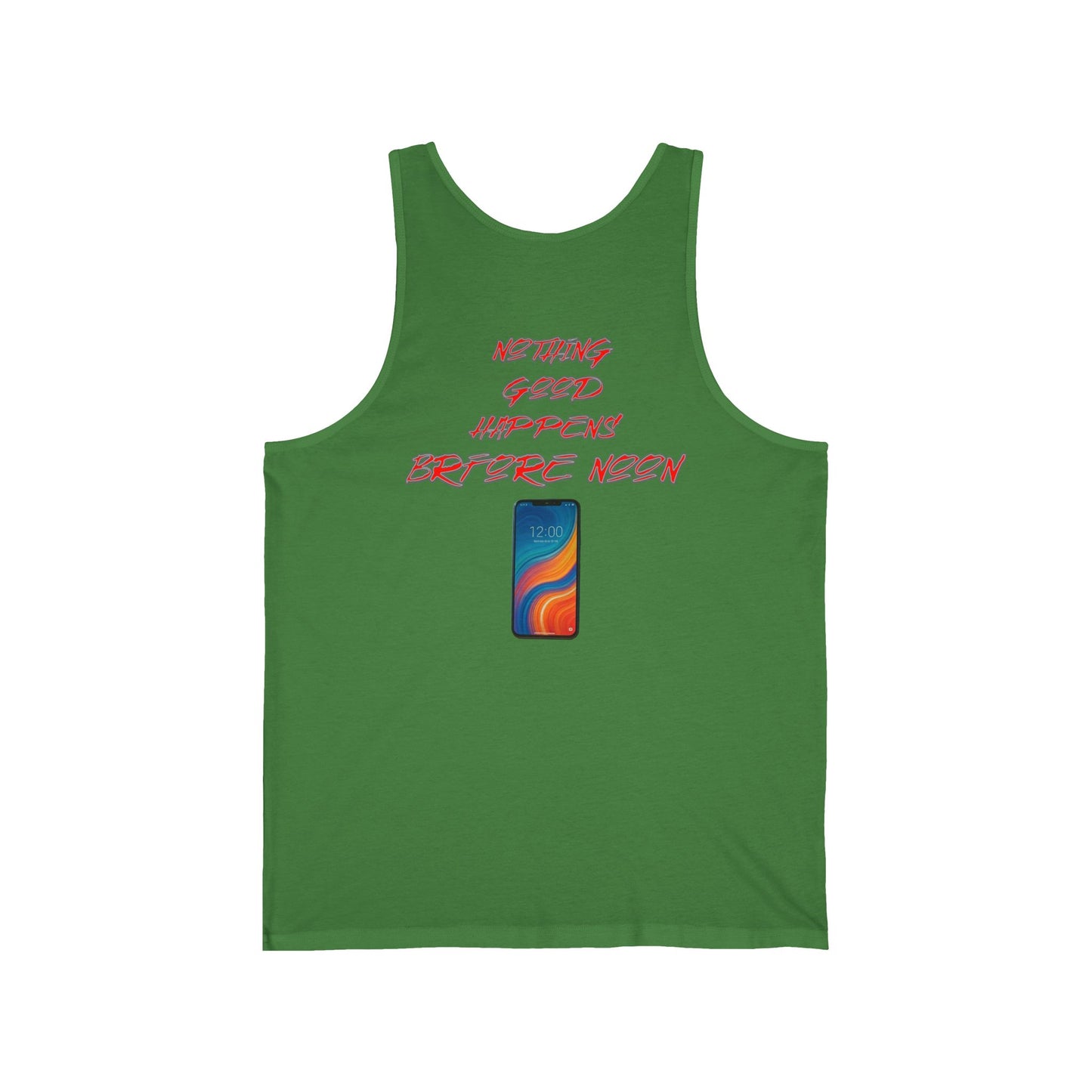 Nothing Good Happens Before Noon, Back Print Unisex Tank Top | Casual Wear, Gift for Friends, Birthday Top, Everyday Comfort