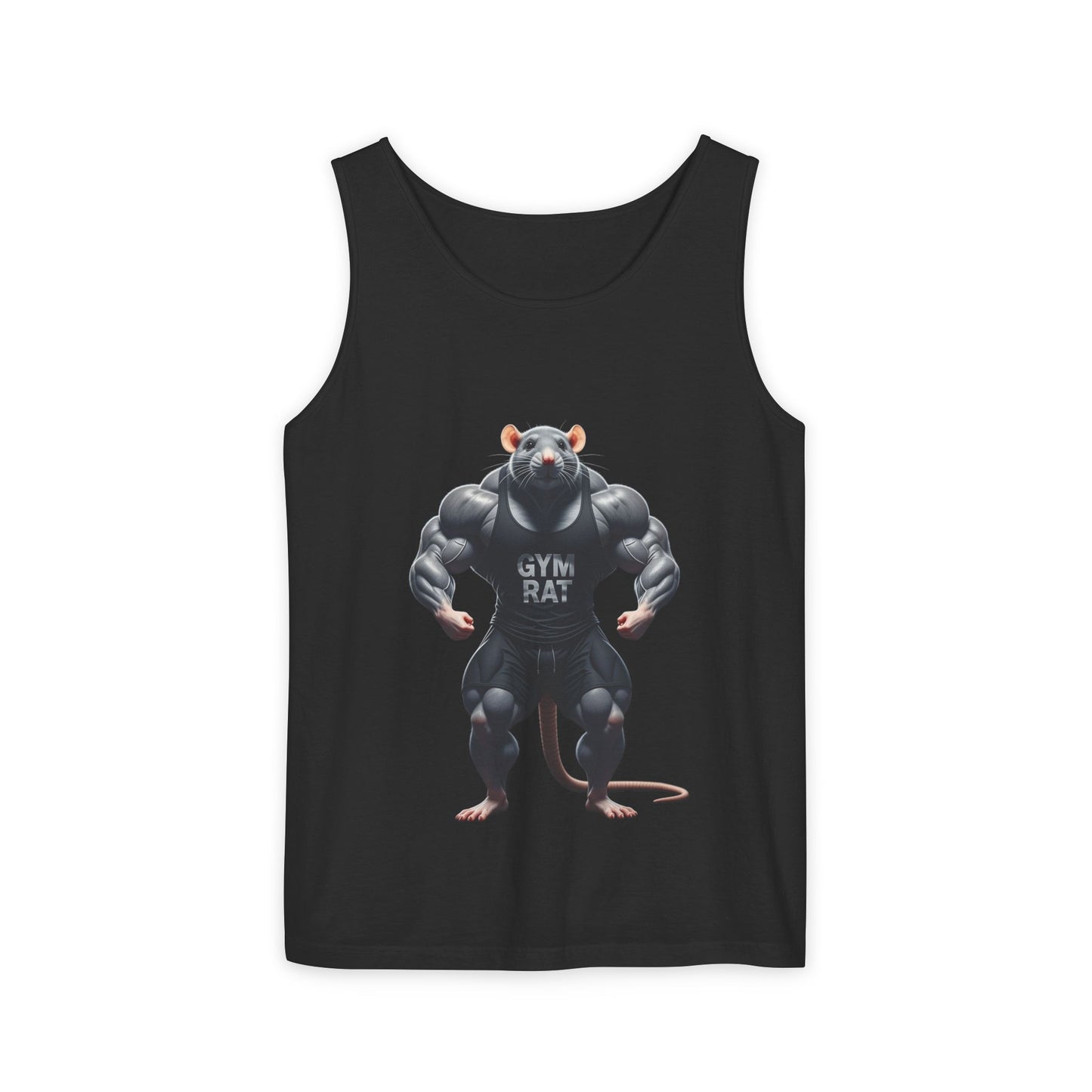 Gym Rat, Men's Front & Back Design, Tank Top, Funny Fitness Shirt, Workout Apparel, Unique Gift for Weightlifters, Humorous Activewear