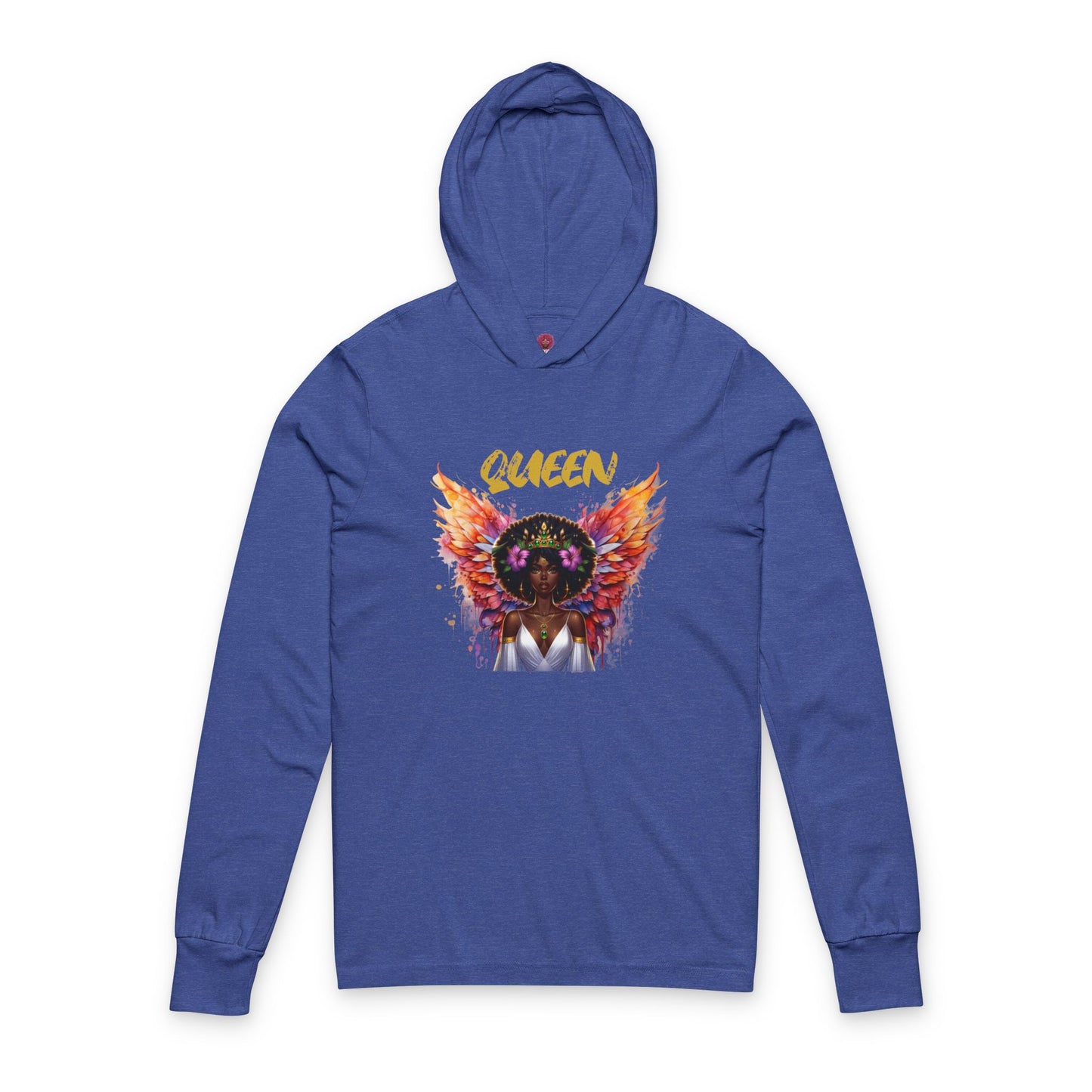 Queen Unisex Long Sleeve Hooded Tee - Empowering Graphic Tee for Confident Women