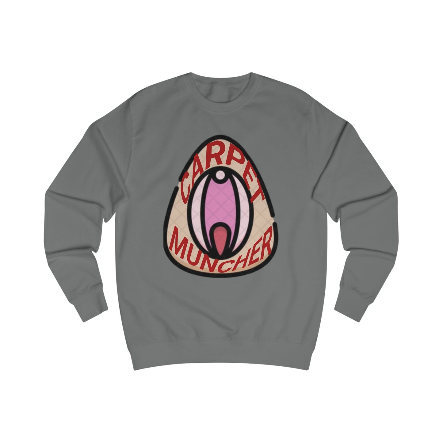 Playful Graphic Pride Sweatshirt - 'Carpet Muncher', Quirky Humor Unisex Graphic Shirt