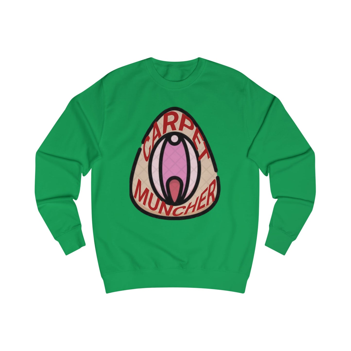 Playful Graphic Pride Sweatshirt - 'Carpet Muncher', Quirky Humor Unisex Graphic Shirt