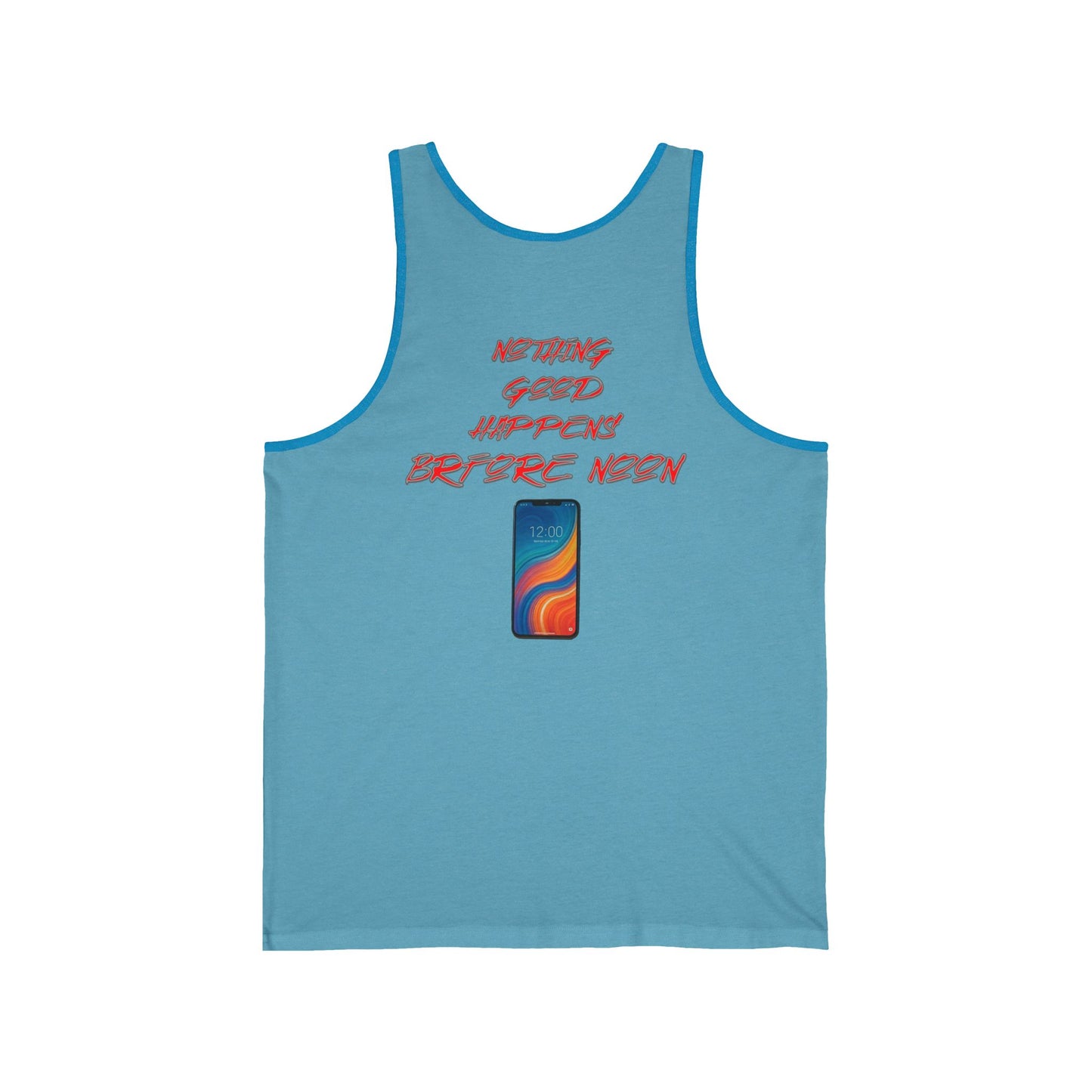 Nothing Good Happens Before Noon, Back Print Unisex Tank Top | Casual Wear, Gift for Friends, Birthday Top, Everyday Comfort
