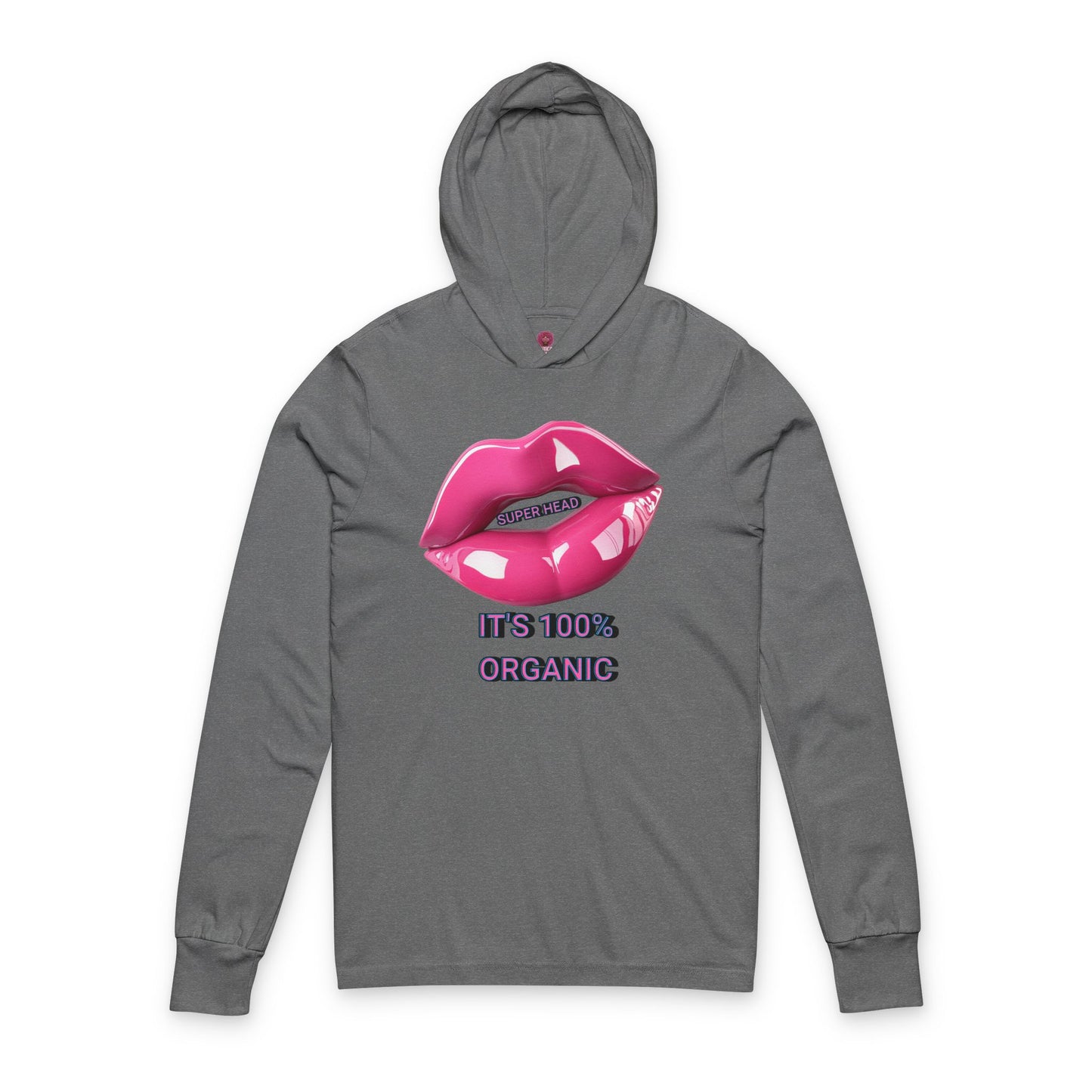 Super Head Gurl It's 100% Organic Unisex Long Sleeve Hooded Tee, Fun Graphic T-Shirt, Stylish Everyday Top