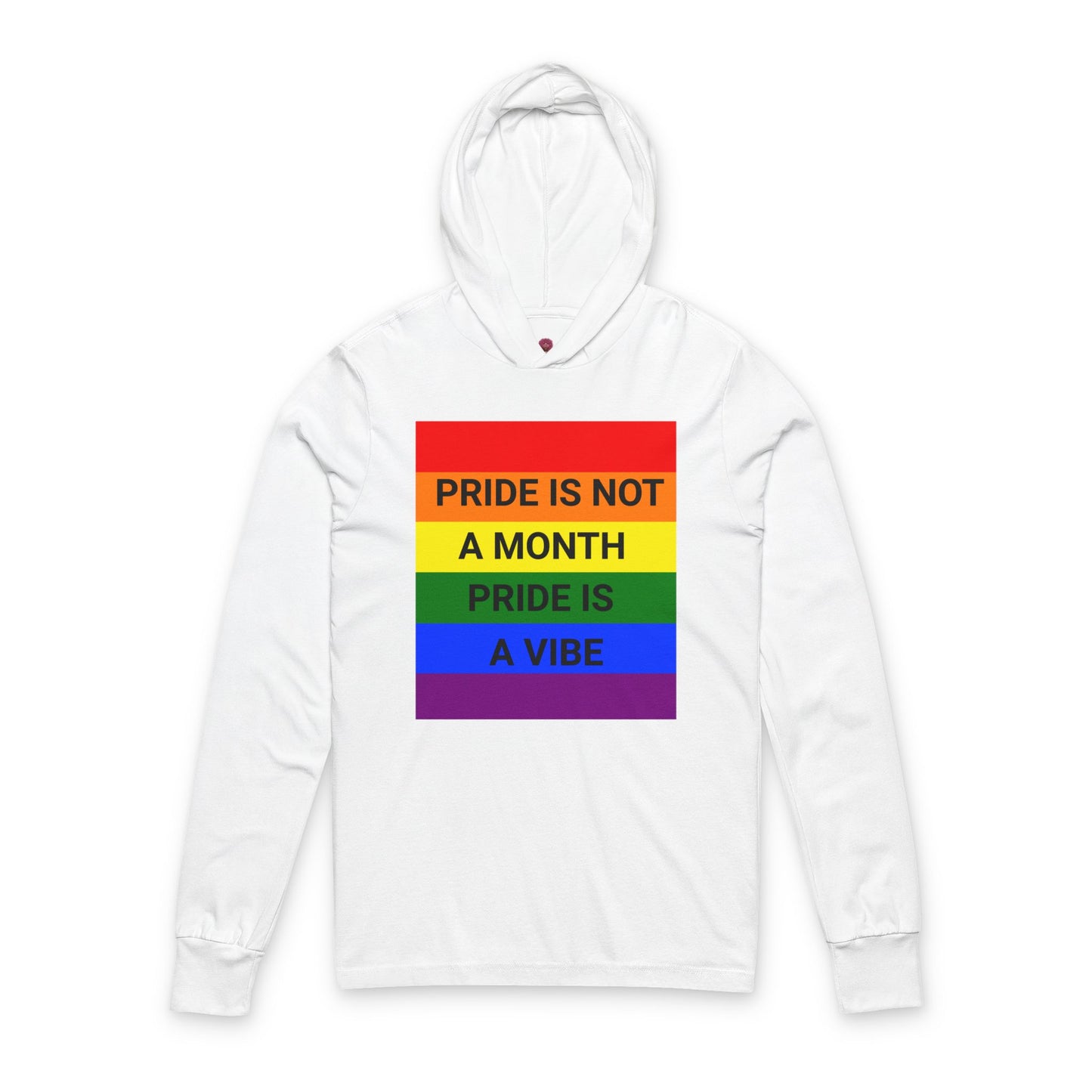 Pride Vibe Unisex Graphic Long Sleeve Hooded T-Shirt, LGBTQ+ Pride Month Apparel, Rainbow Pride Clothing