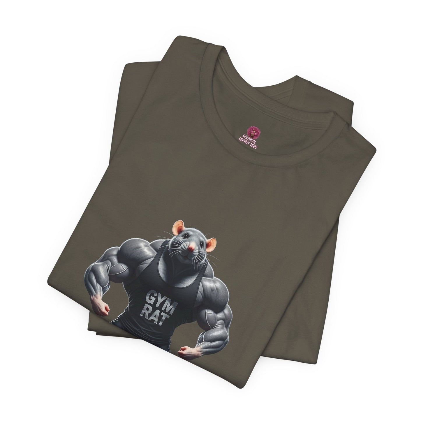 Gym Rat Men's Jersey Tee, Front & Back Design, Funny Gym Shirt for Fitness Lovers, Workout Tee for Animal Enthusiasts, Fitness Gift for Him/Her