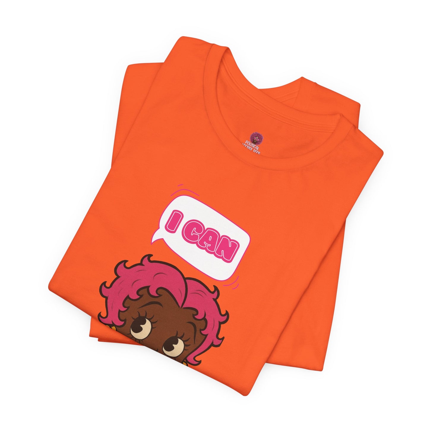 Empowering "I Can" Pink Power Tee, Unisex Graphic T-Shirt, Fun Casual Wear, Summer Fashion, Feminism Apparel