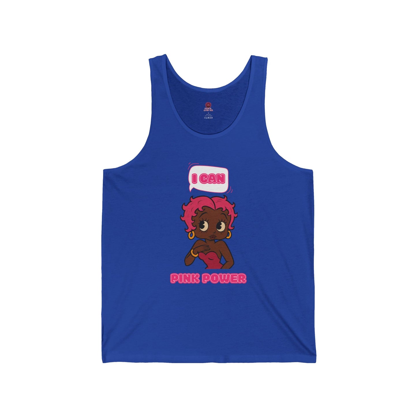 Empowering "I Can" Pink Power Unisex Graphic Tank Top, Fun Casual Wear, Summer Fashion, Feminism Apparel