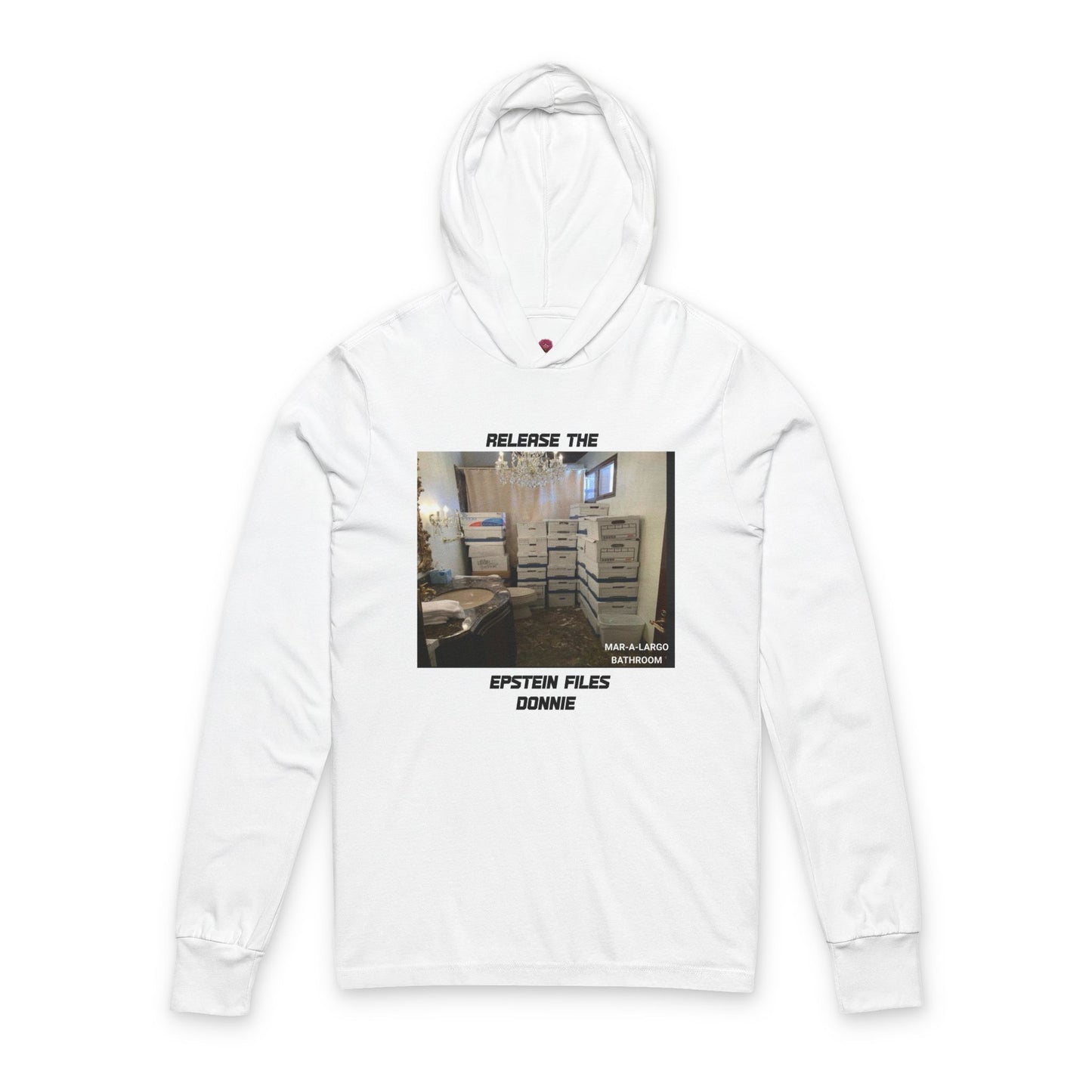 Release The Epstein Files Tee: Unisex Long Sleeve Hooded T-Shirt, Casual Wear, Statement Tee, Funny & Quirky Shirt