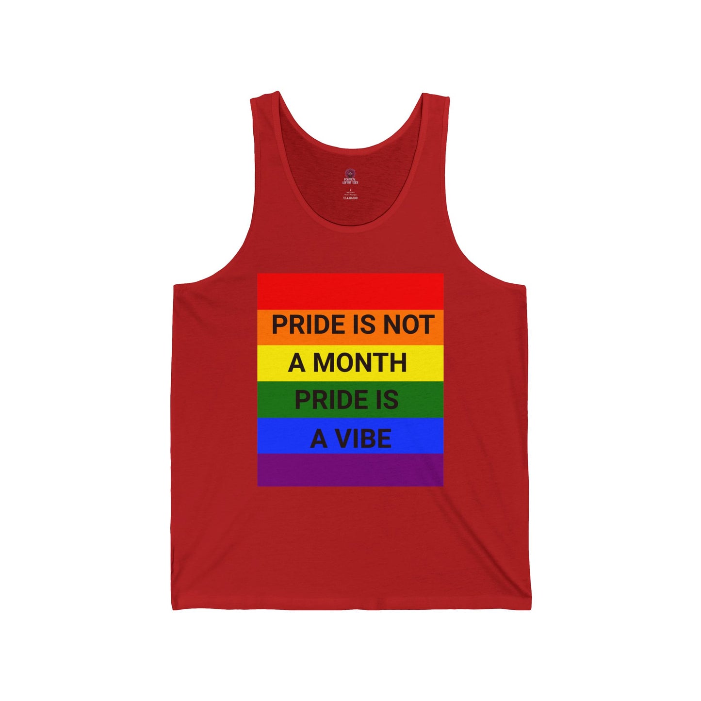 Pride Vibe Unisex Graphic Tank Top, LGBTQ+ Pride Month Apparel, Rainbow Pride Clothing