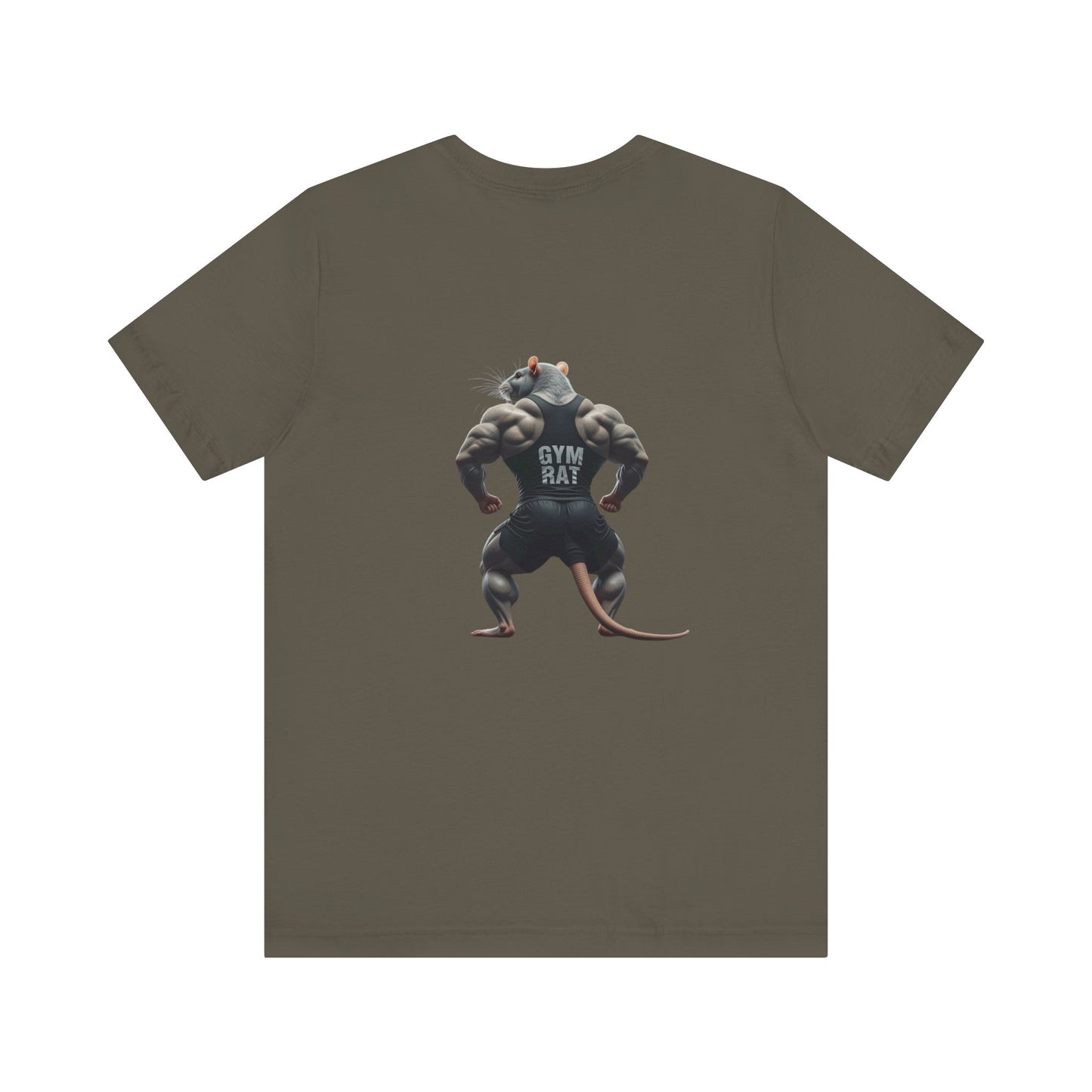 Gym Rat Men's Jersey Tee, Front & Back Design, Funny Gym Shirt for Fitness Lovers, Workout Tee for Animal Enthusiasts, Fitness Gift for Him/Her