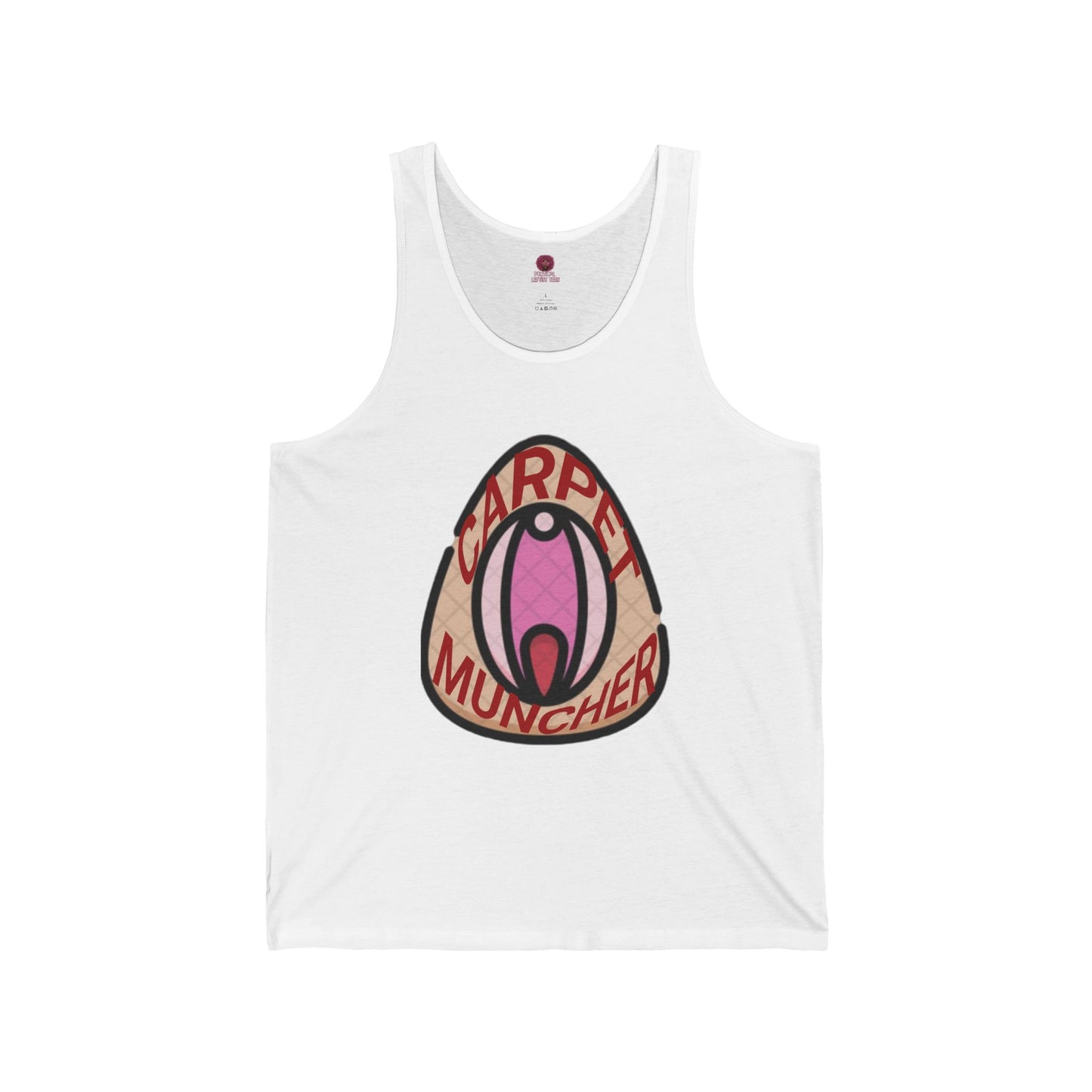 Playful Graphic Pride Tank Top - 'Carpet Muncher', Quirky Humor Unisex Graphic Tee