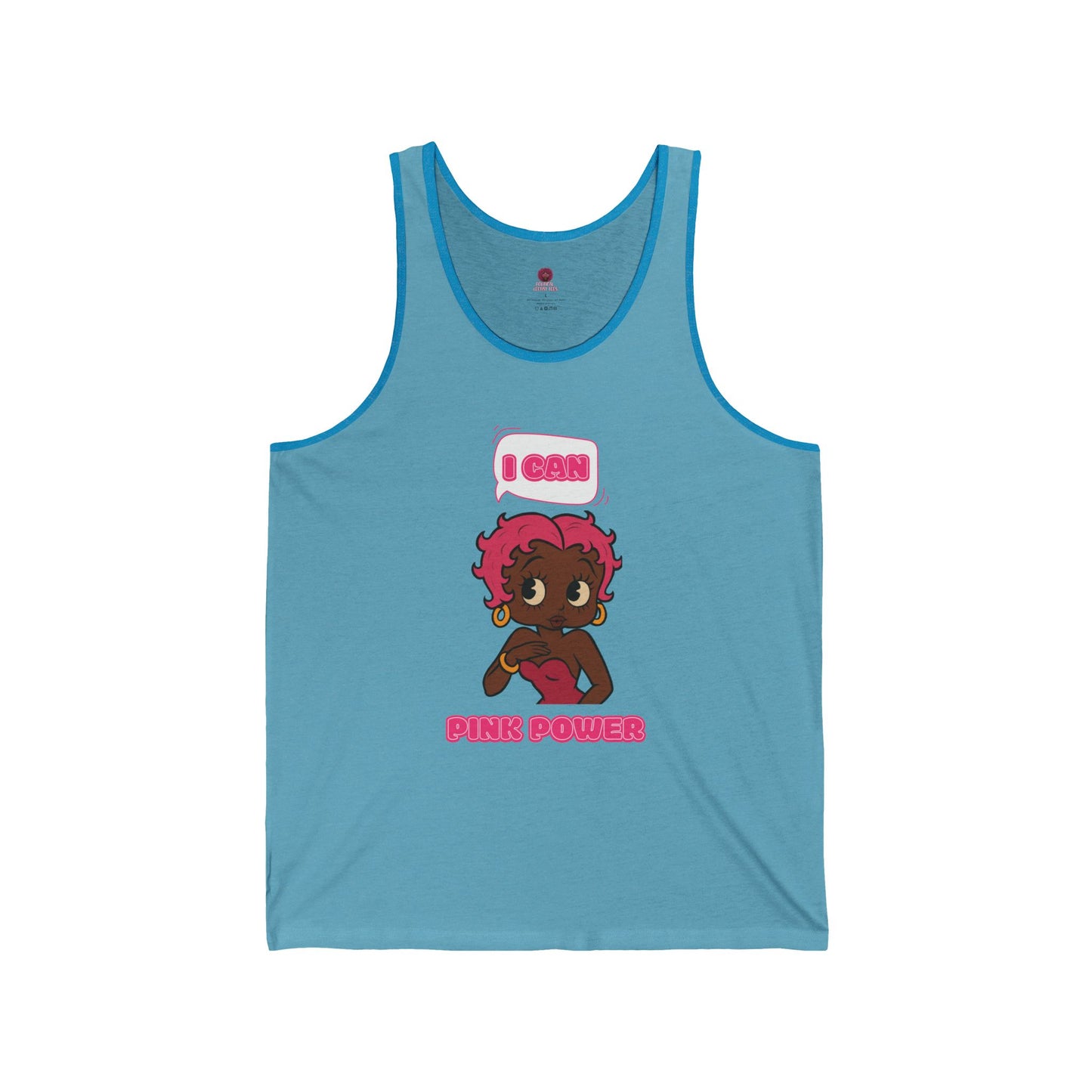 Empowering "I Can" Pink Power Unisex Graphic Tank Top, Fun Casual Wear, Summer Fashion, Feminism Apparel